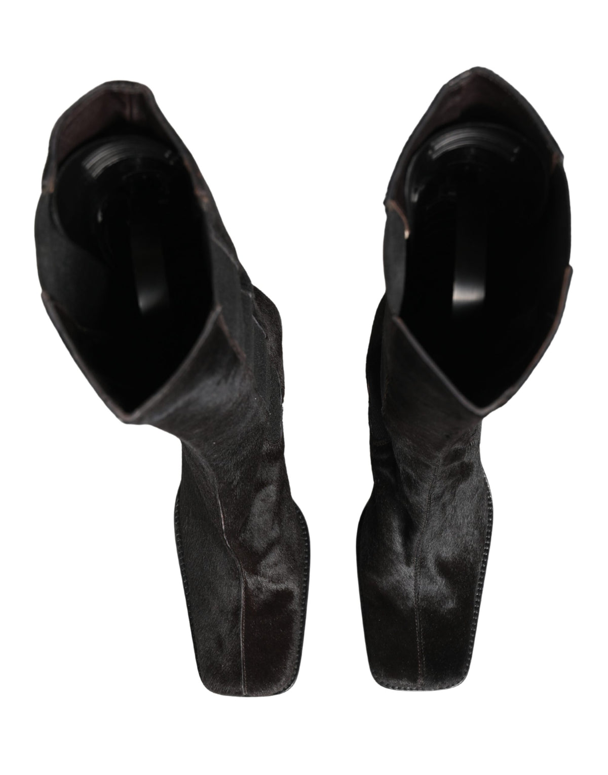 Dolce & Gabbana Black Suede Leather Knee High Boots Women's Shoes (Pre-Owned)