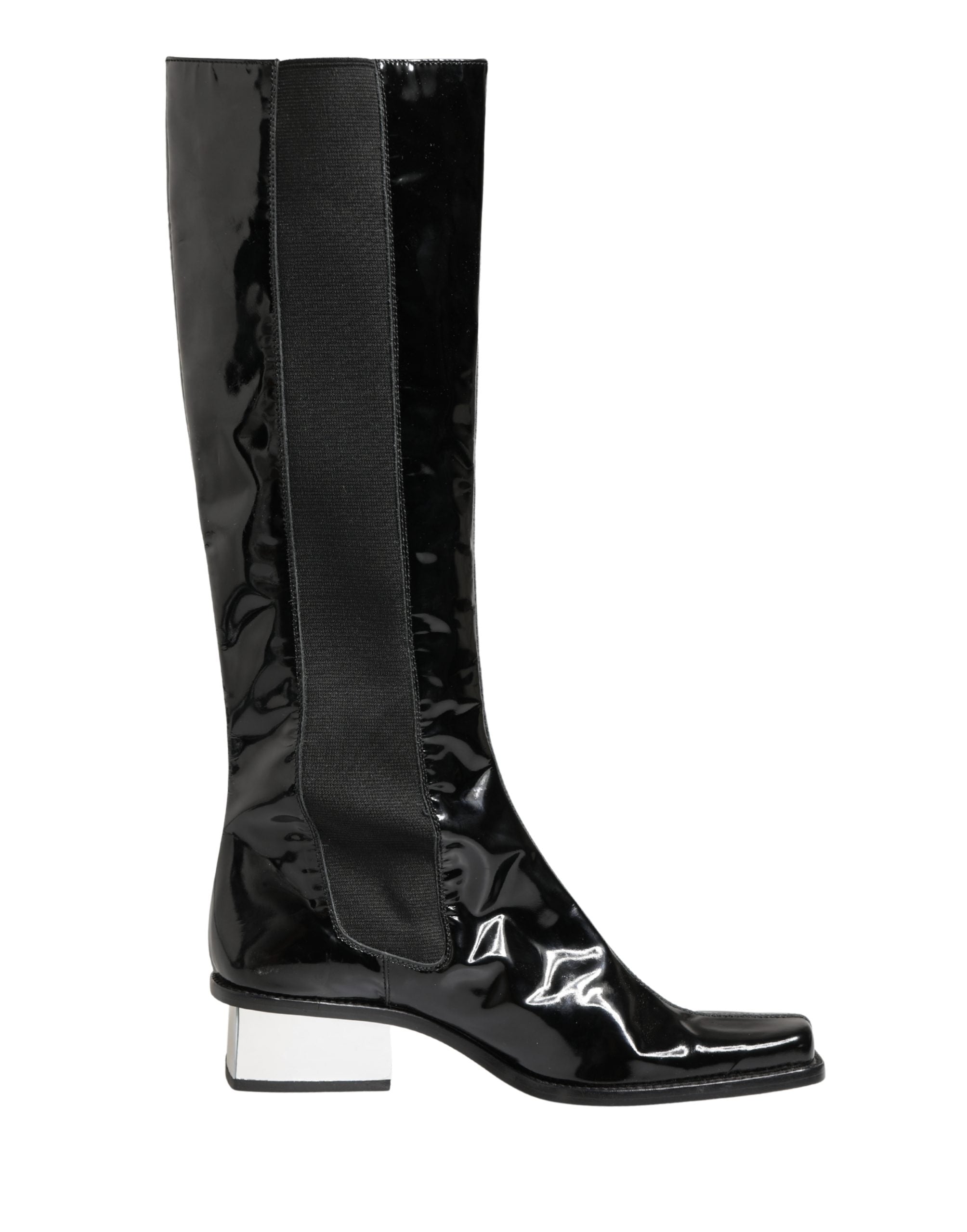 Dolce & Gabbana Black Patent Leather Knee High Boots Women's Shoes (Pre-Owned)