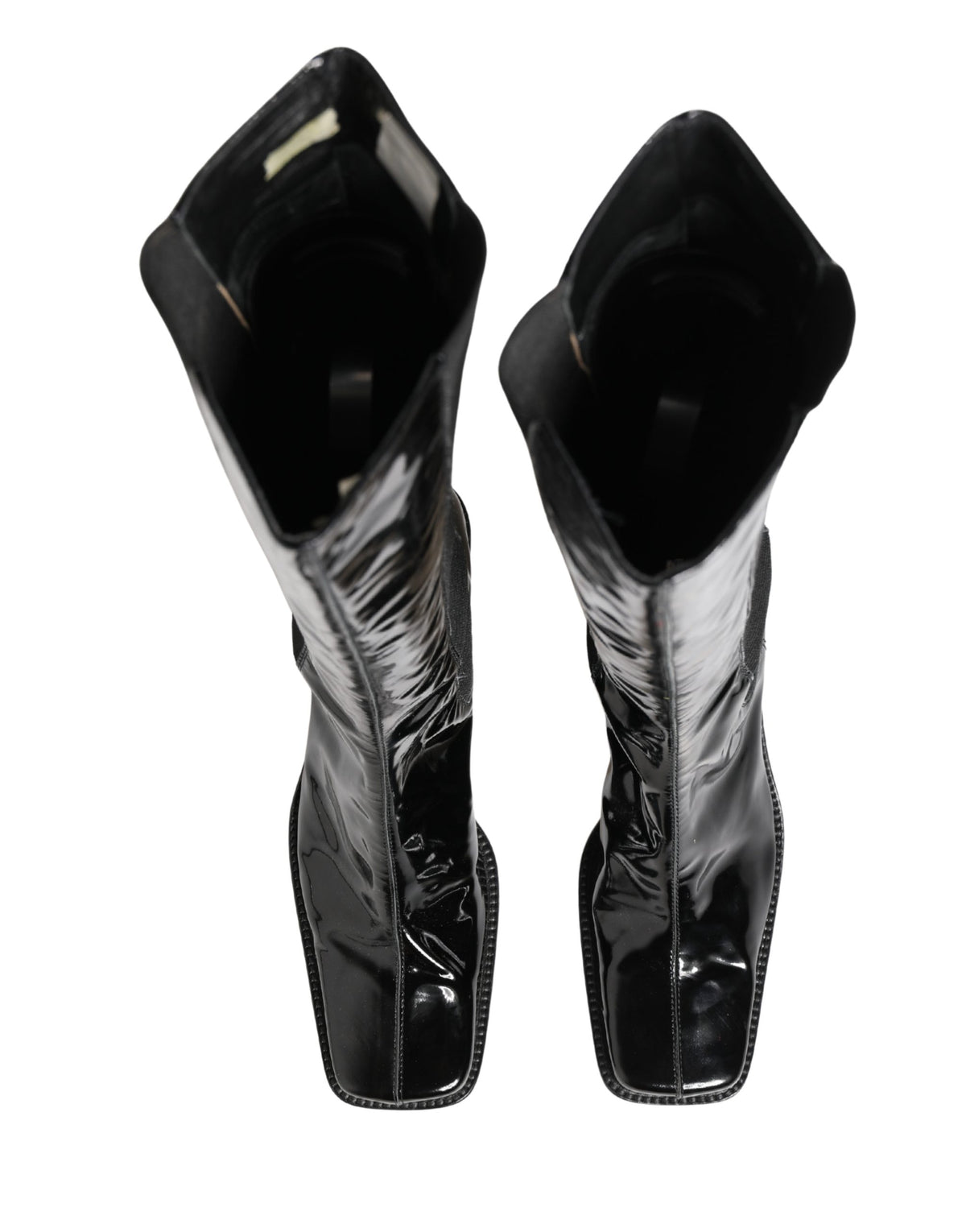 Dolce & Gabbana Black Patent Leather Knee High Boots Women's Shoes (Pre-Owned)