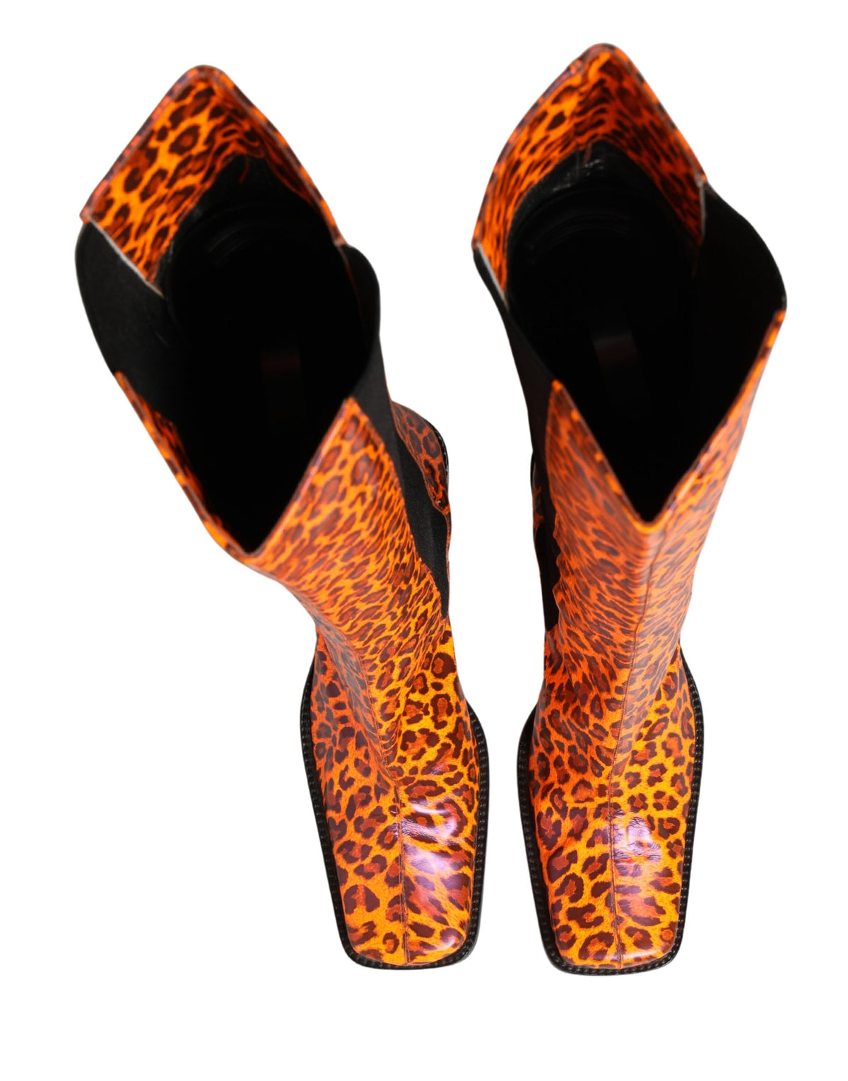 Dolce & Gabbana Brown Leopard Leather Knee High Boots Women's Shoes (Pre-Owned)