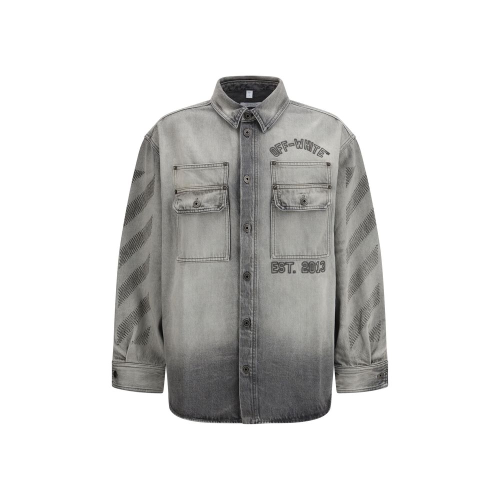 Off-White Gray Denim Men's Shirt