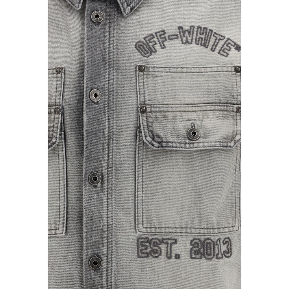 Off-White Gray Denim Men's Shirt