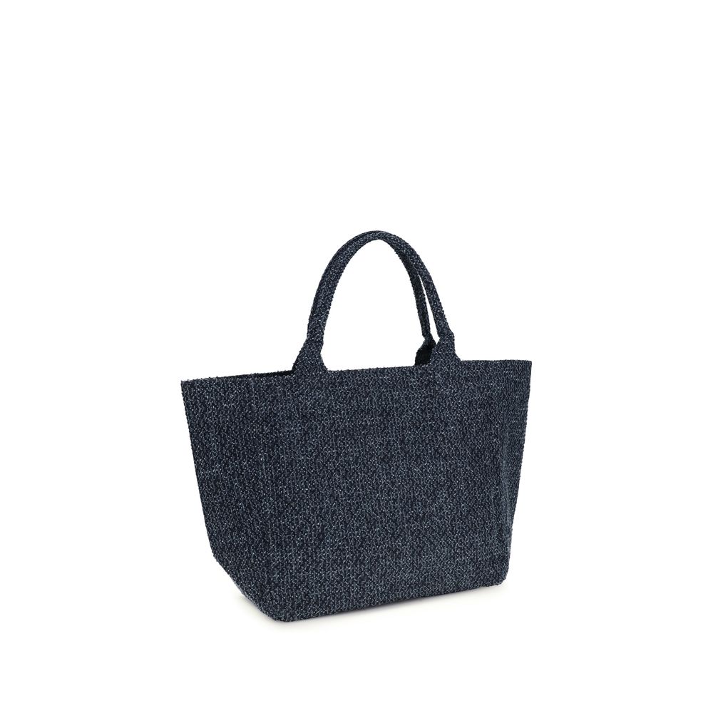 Ganni Blue Cotton Shoulder Women's Bag