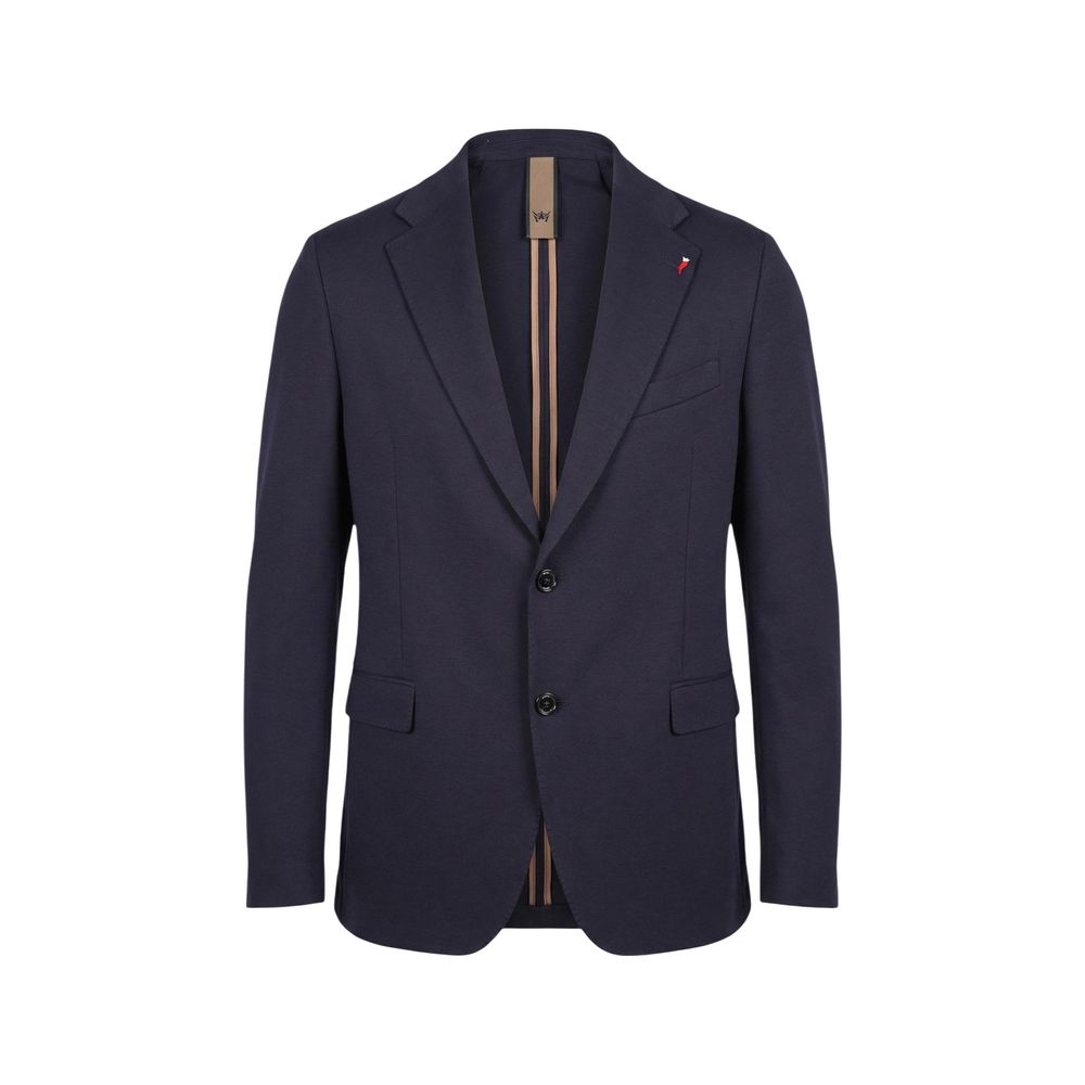 Mulish Blue Cotton Two-Piece Men's Suit