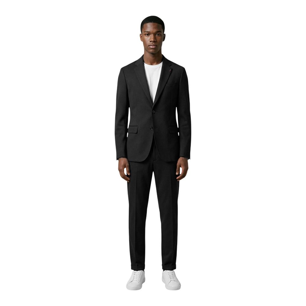 Mulish Black Cotton Two-Piece Men's Suit