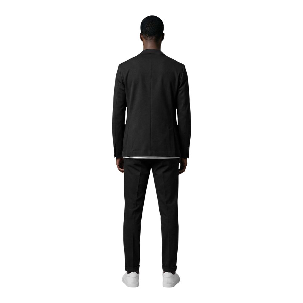 Mulish Black Cotton Two-Piece Men's Suit