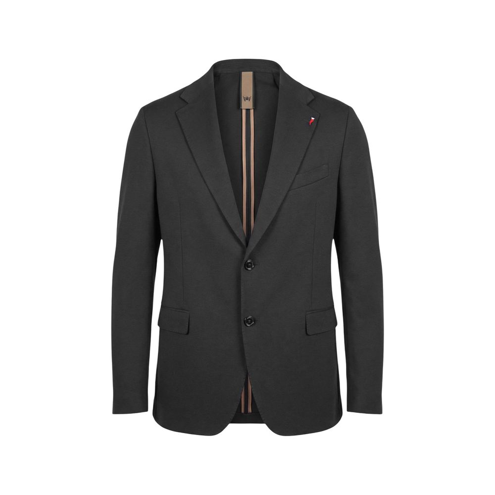 Mulish Black Cotton Two-Piece Men's Suit