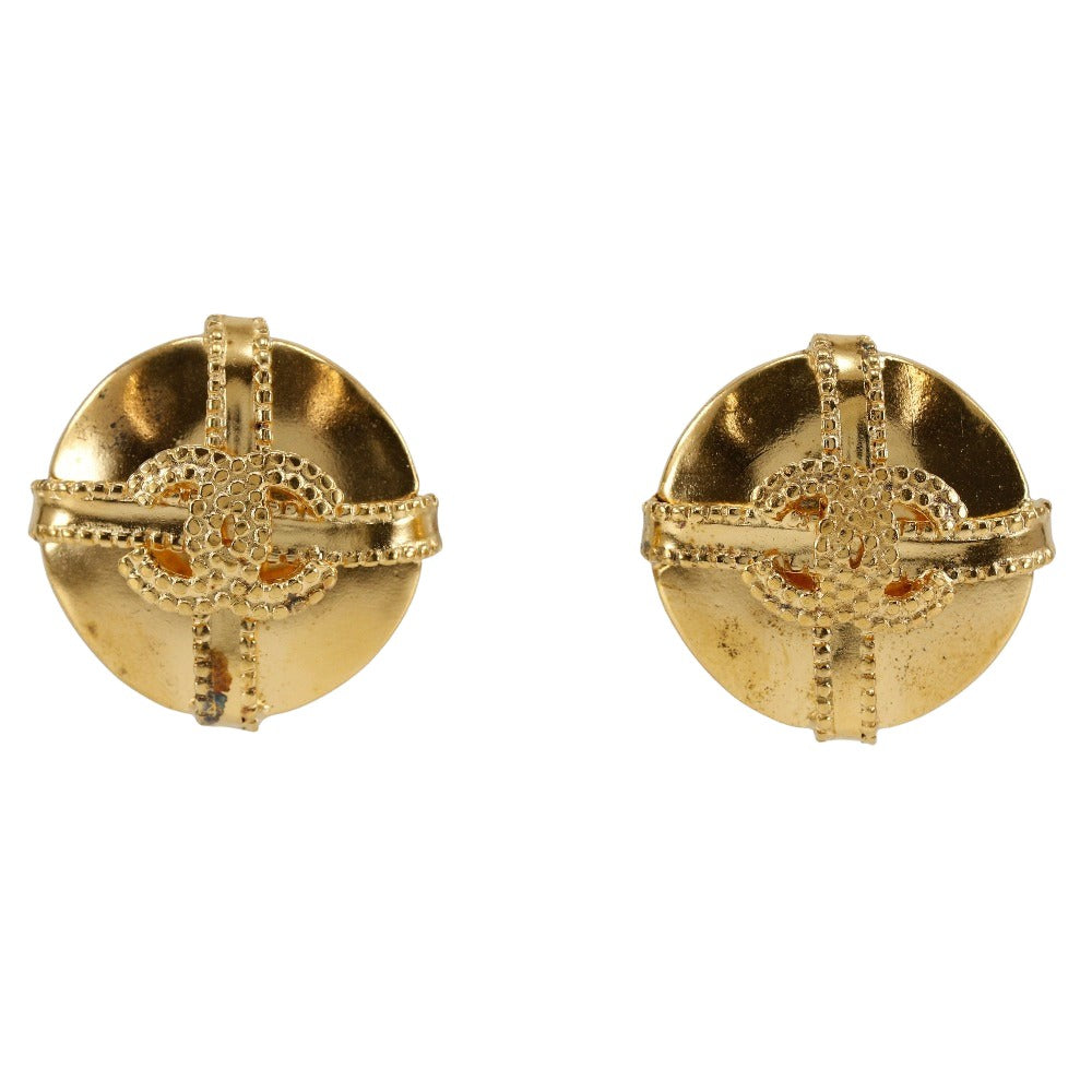 Chanel Coco Mark Gold Metal Earring Jewelry (Pre-Owned)