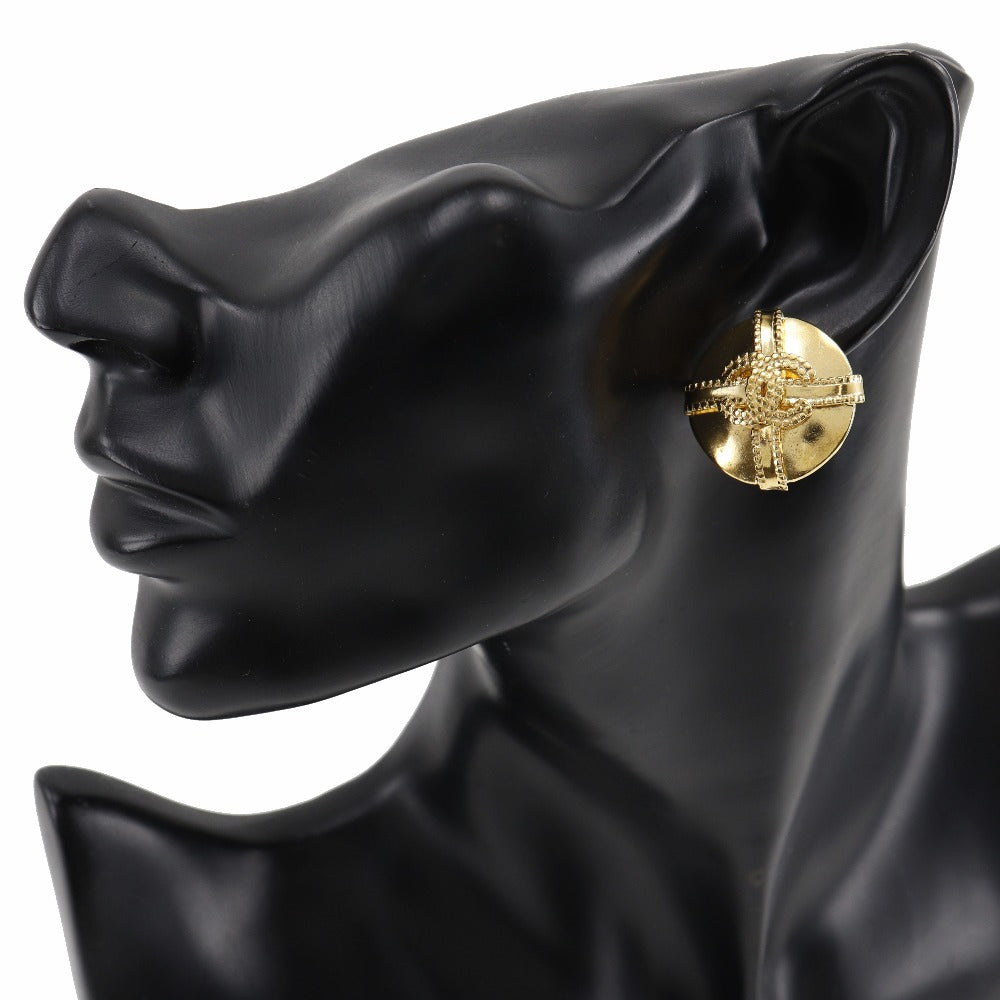 Chanel Coco Mark Gold Metal Earring Jewelry (Pre-Owned)
