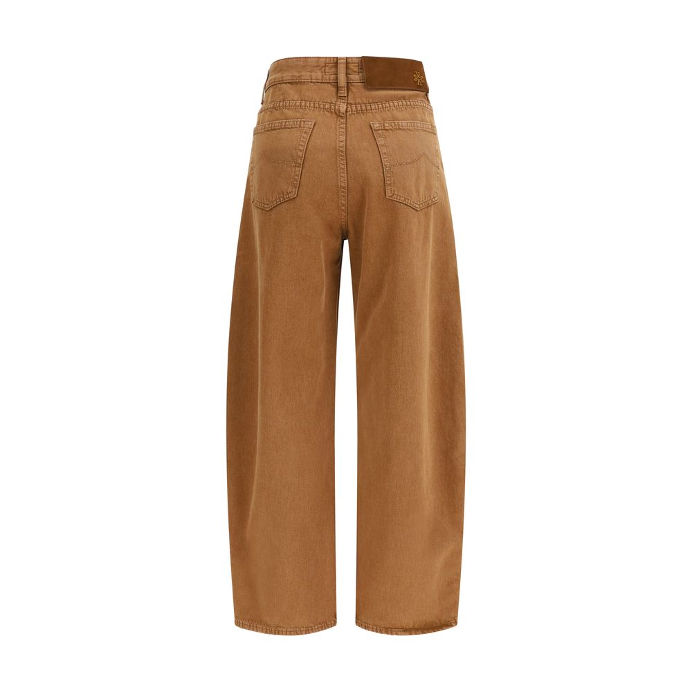 Jacob Cohen Brown Cotton Relaxed Fit Women's Jeans
