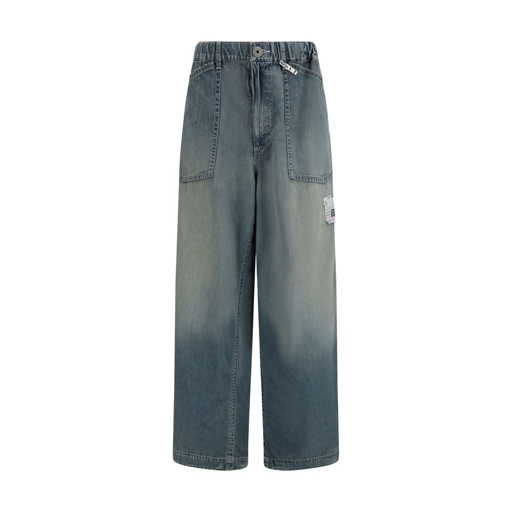 Maison Mihara Yasuhiro Blue Cotton Relaxed Fit Women's Jeans