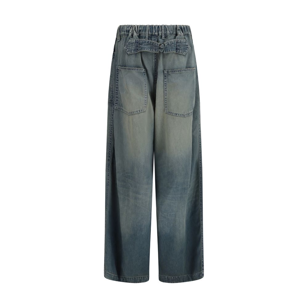 Maison Mihara Yasuhiro Blue Cotton Relaxed Fit Women's Jeans