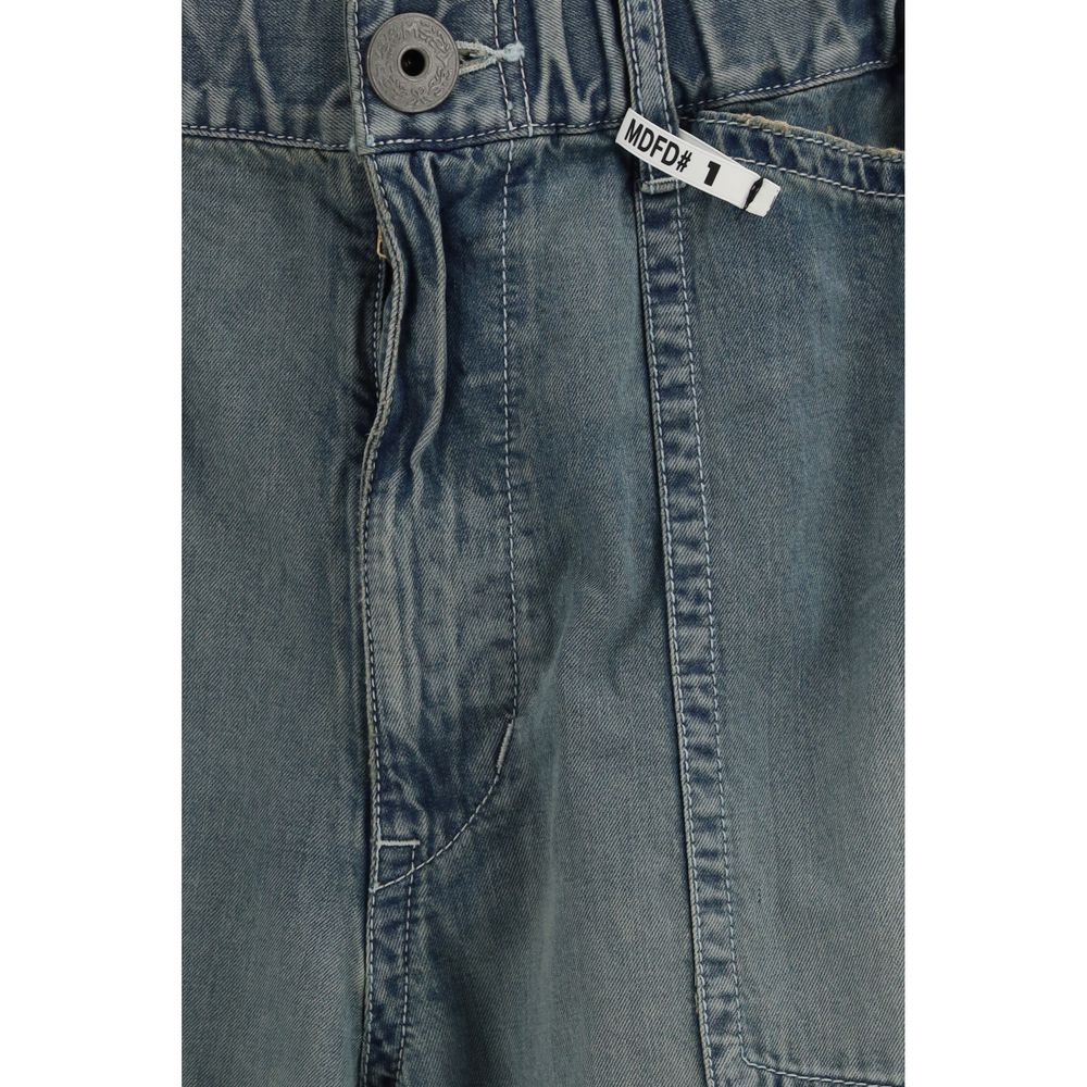 Maison Mihara Yasuhiro Blue Cotton Relaxed Fit Women's Jeans