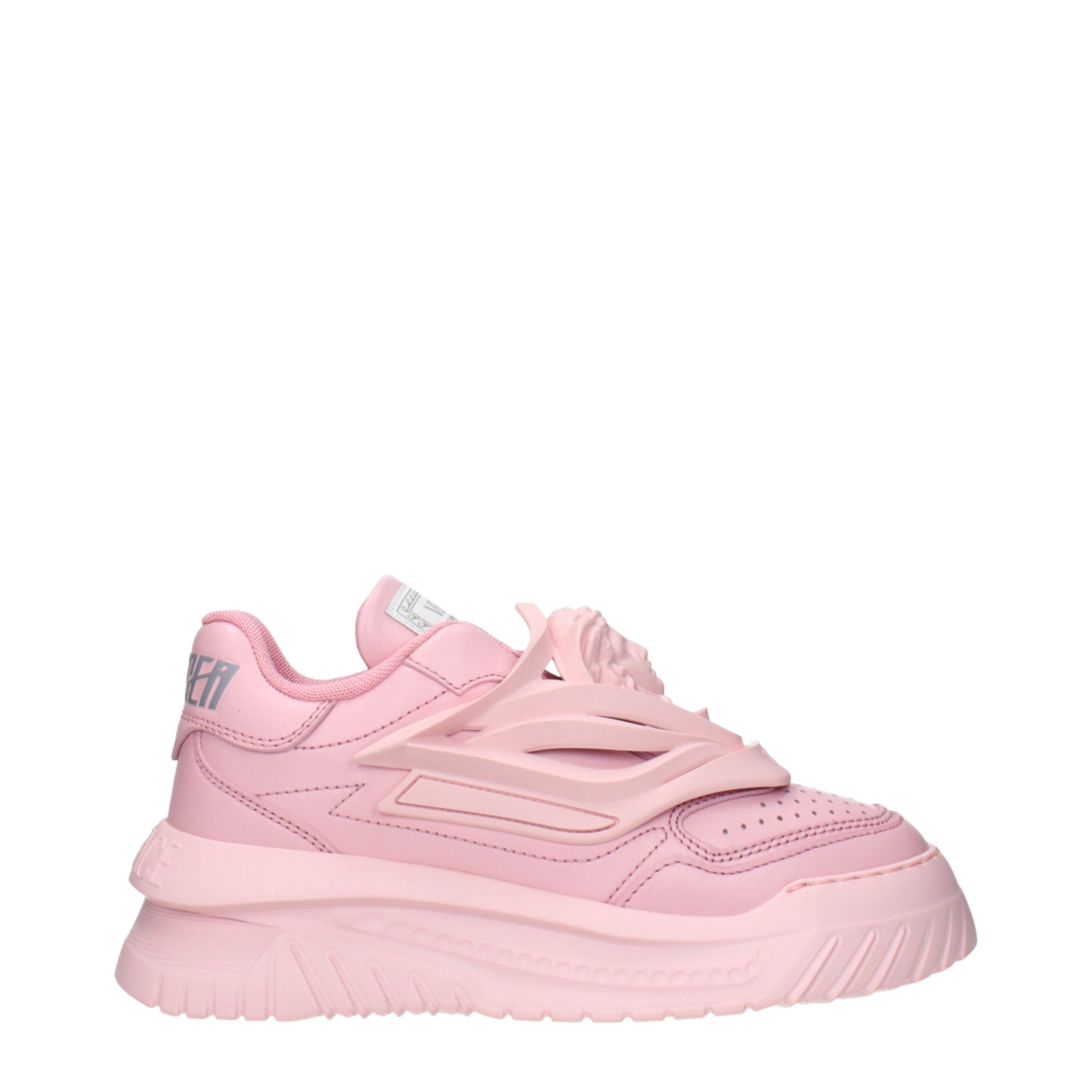 Versace Pink Leather Chunky Women's Sneakers