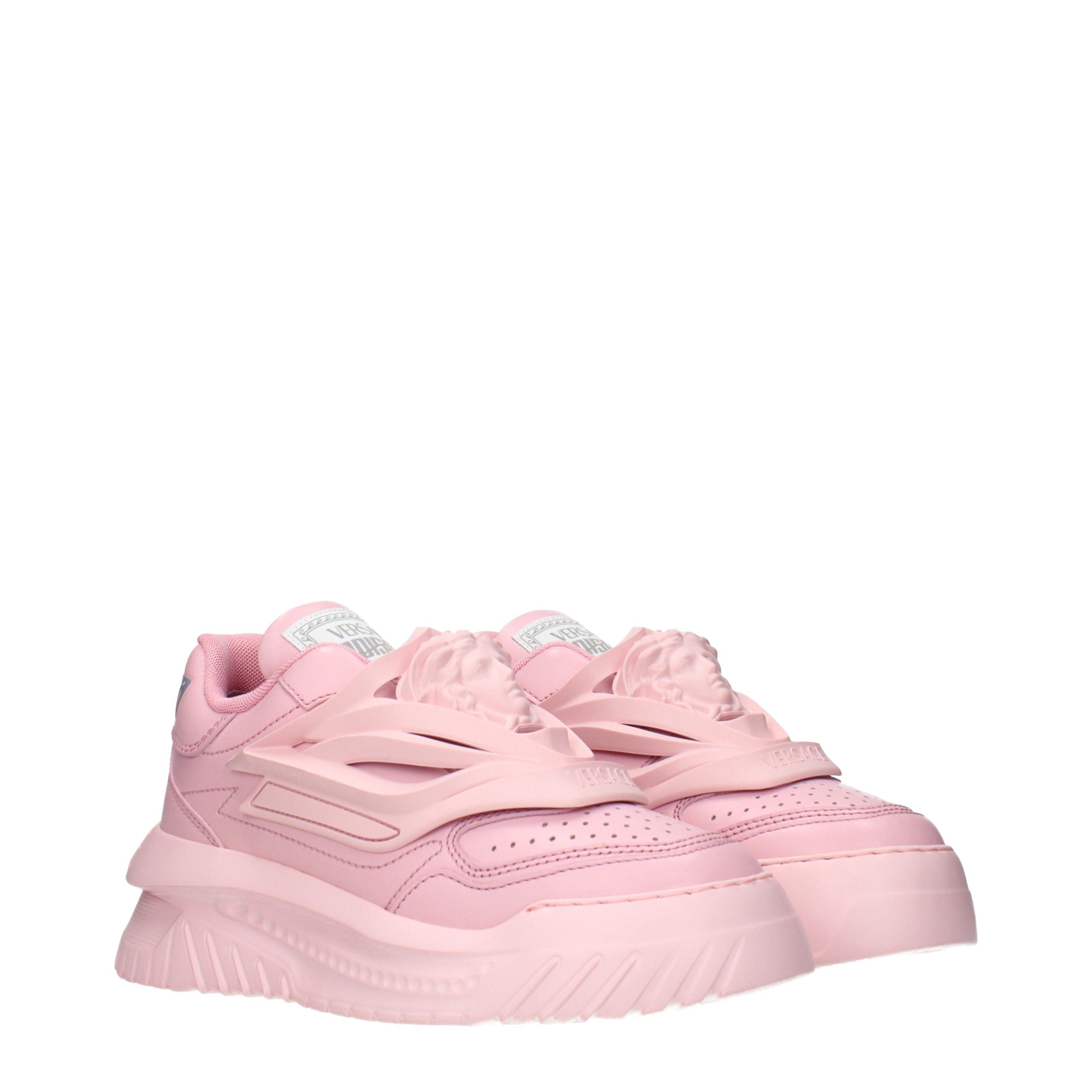 Versace Pink Leather Chunky Women's Sneakers