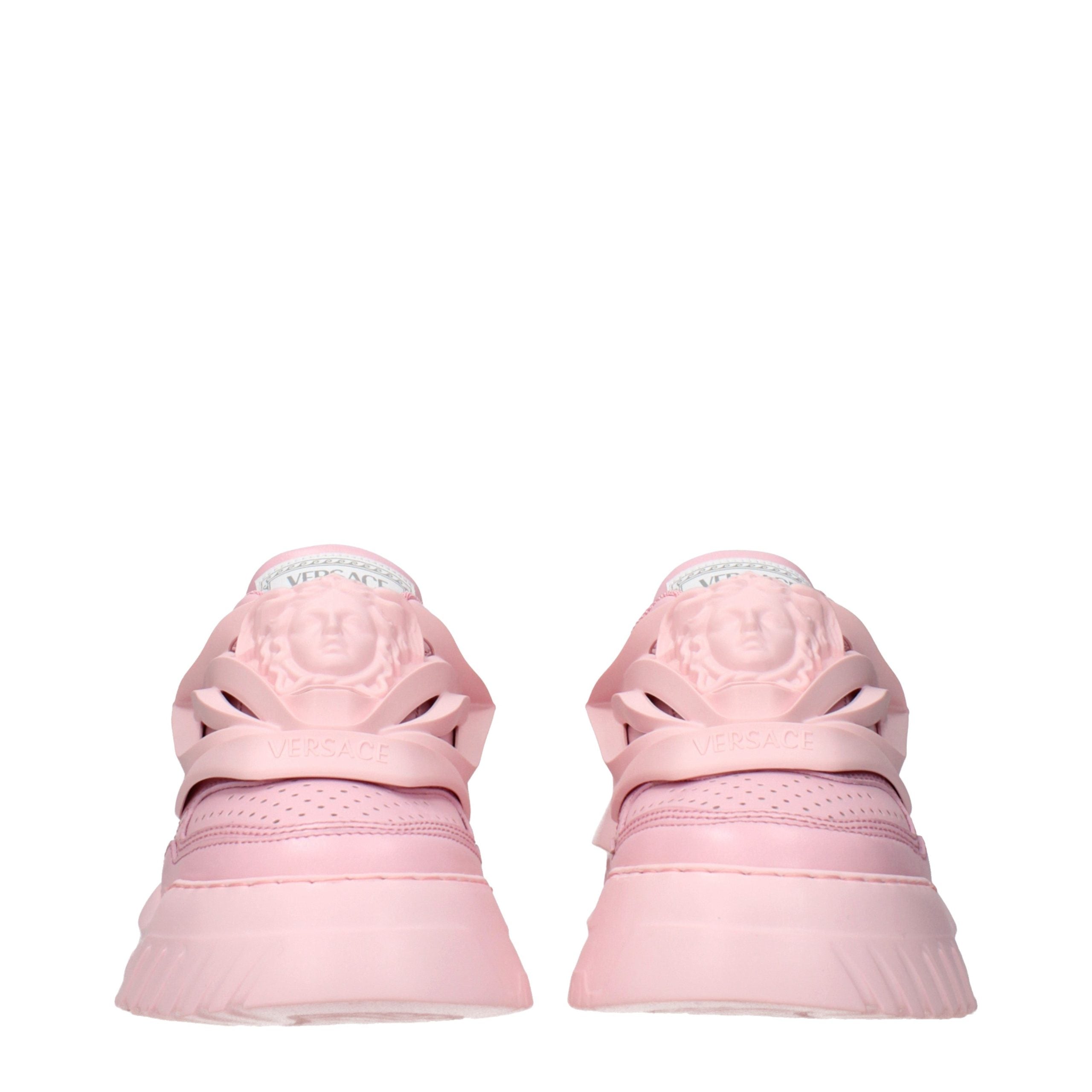 Versace Pink Leather Chunky Women's Sneakers