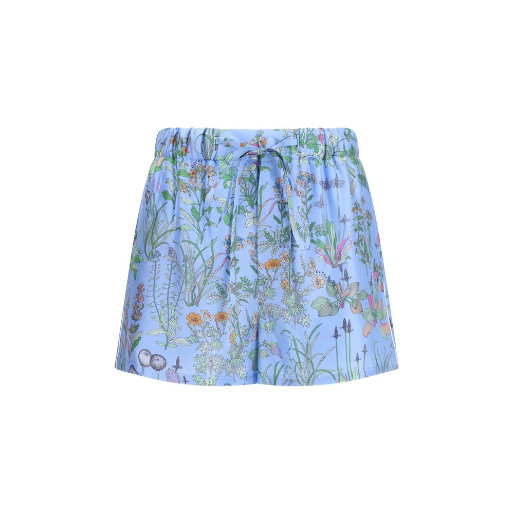 Gucci Blue Silk Bermuda Women's Shorts