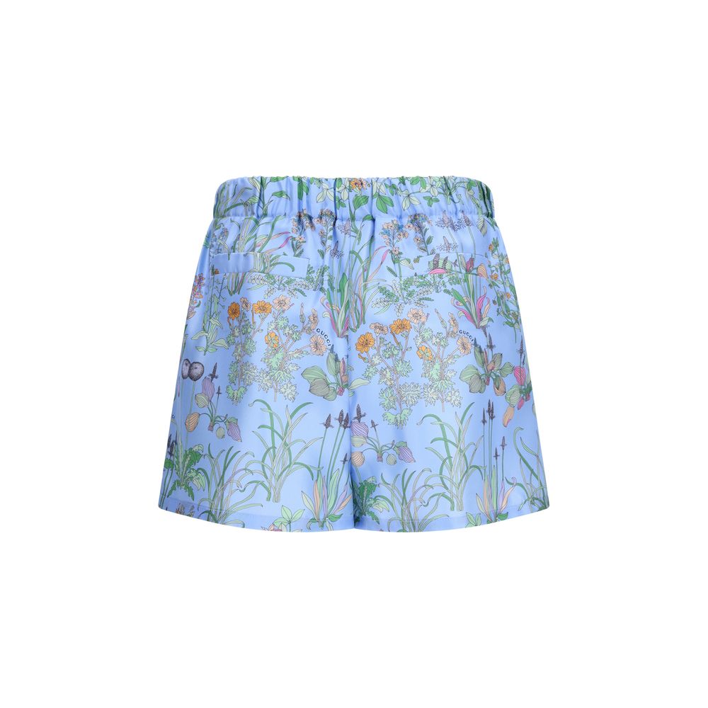 Gucci Blue Silk Bermuda Women's Shorts