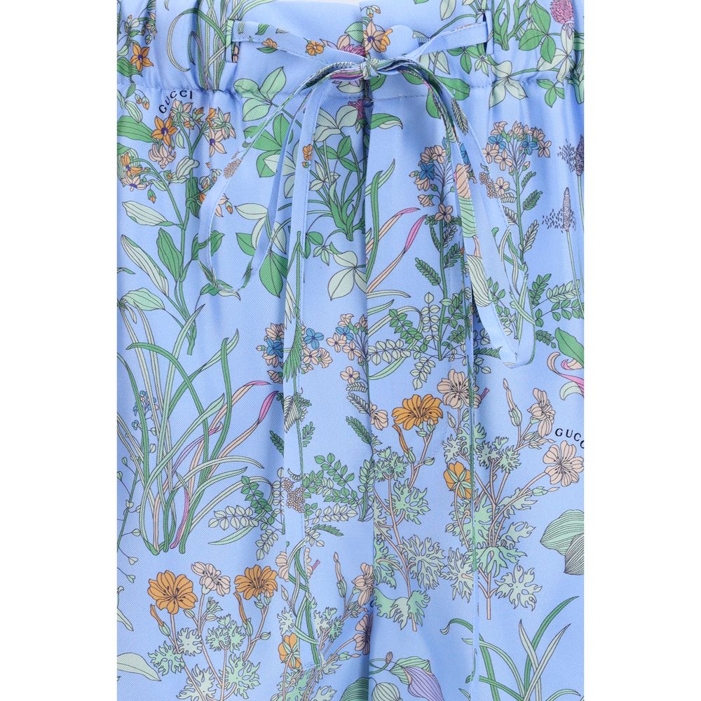 Gucci Blue Silk Bermuda Women's Shorts
