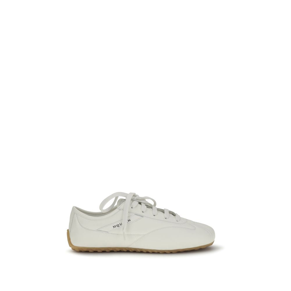 Alexander McQueen White Calf Leather Bos Taurus Athletic Men's Sneakers