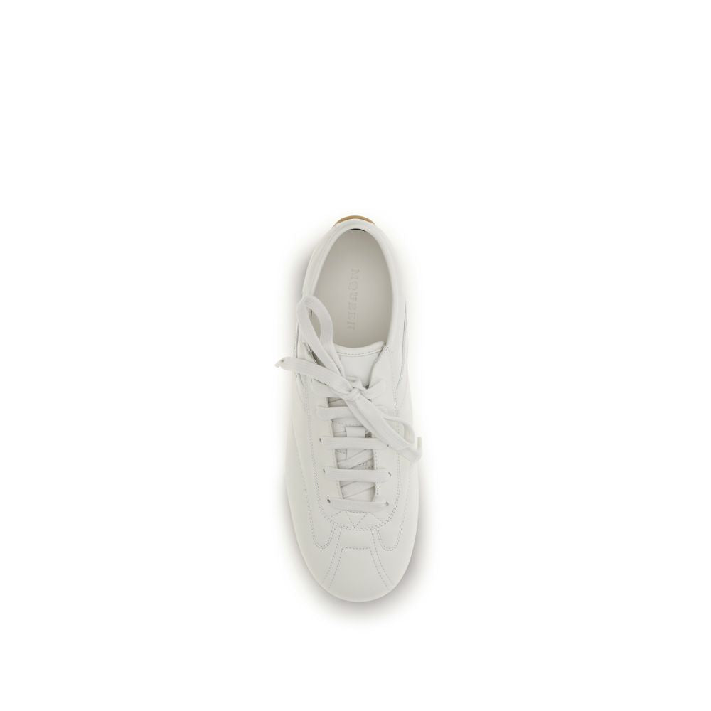 Alexander McQueen White Calf Leather Bos Taurus Athletic Men's Sneakers