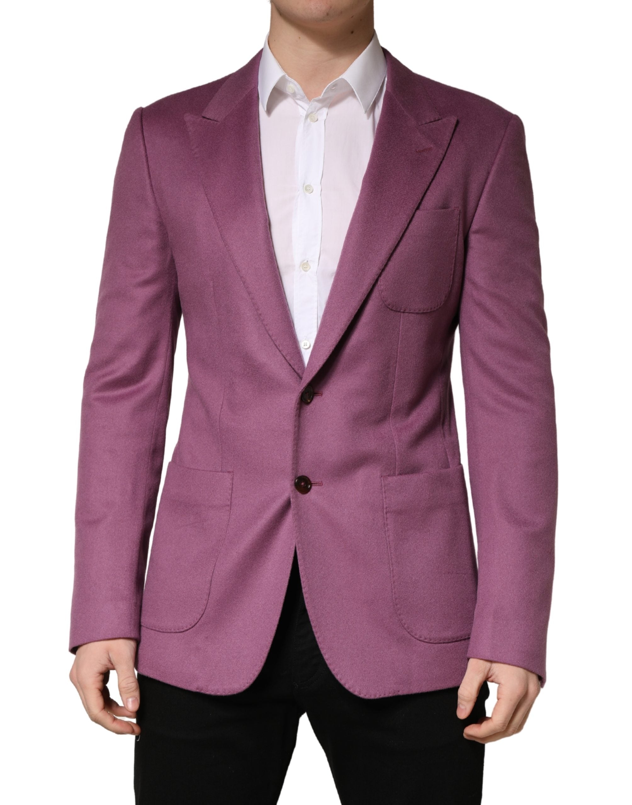 Dolce & Gabbana Purple Cashmere Slim Fit Coat Jacket Men's Blazer (Pre-Owned)