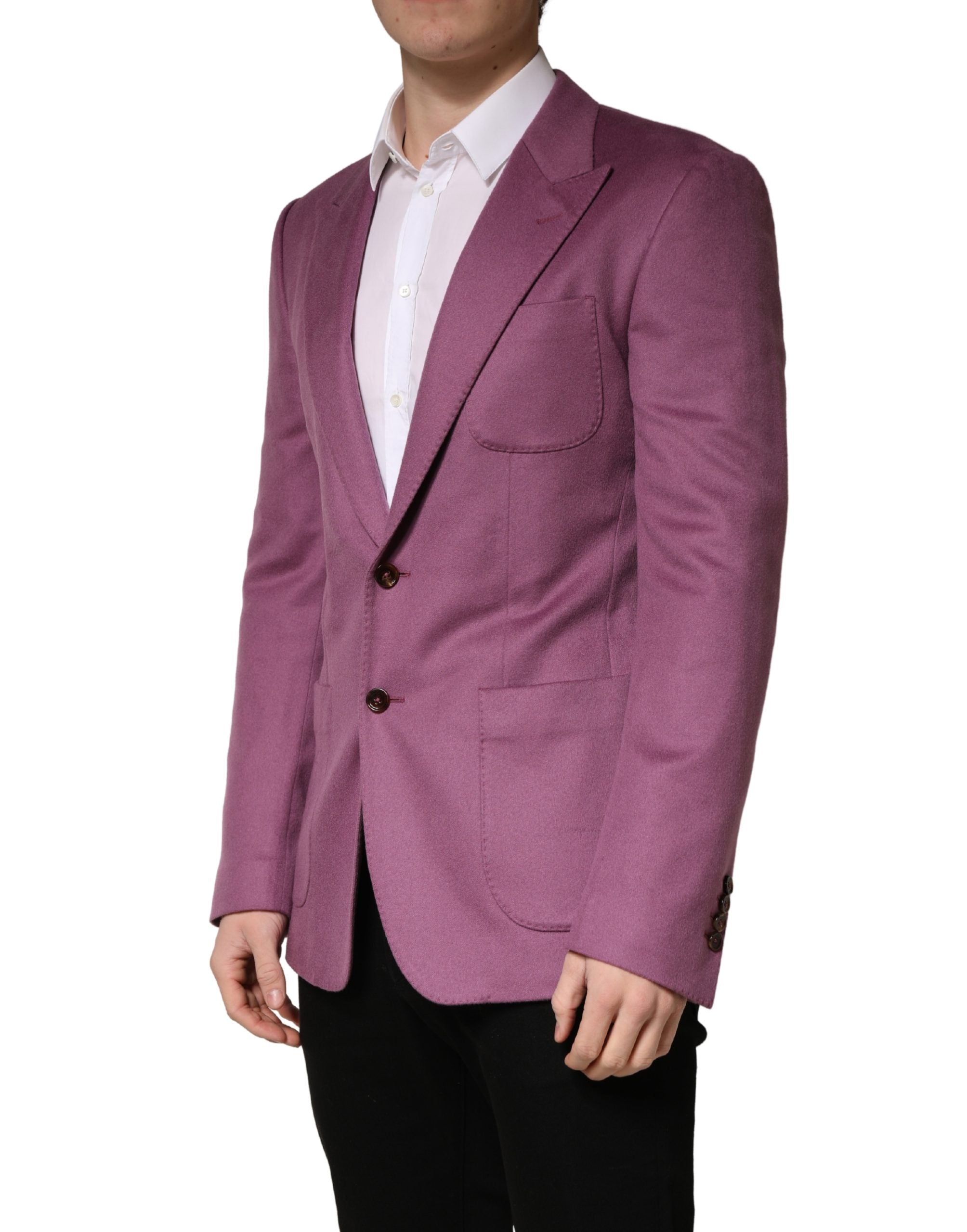 Dolce & Gabbana Purple Cashmere Slim Fit Coat Jacket Men's Blazer (Pre-Owned)