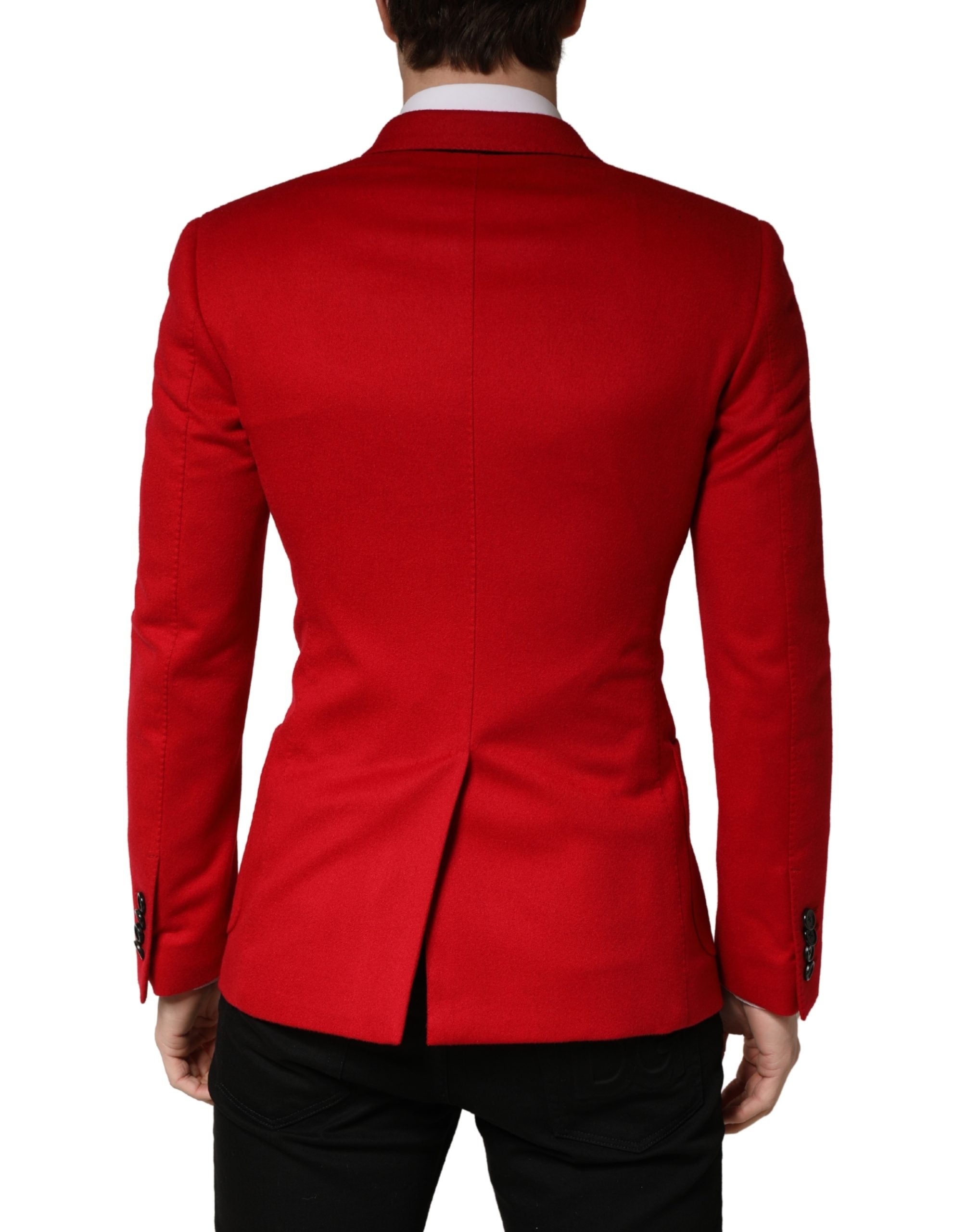 Dolce & Gabbana Red Cashmere Slim Fit Coat Jacket Men's Blazer (Pre-Owned)
