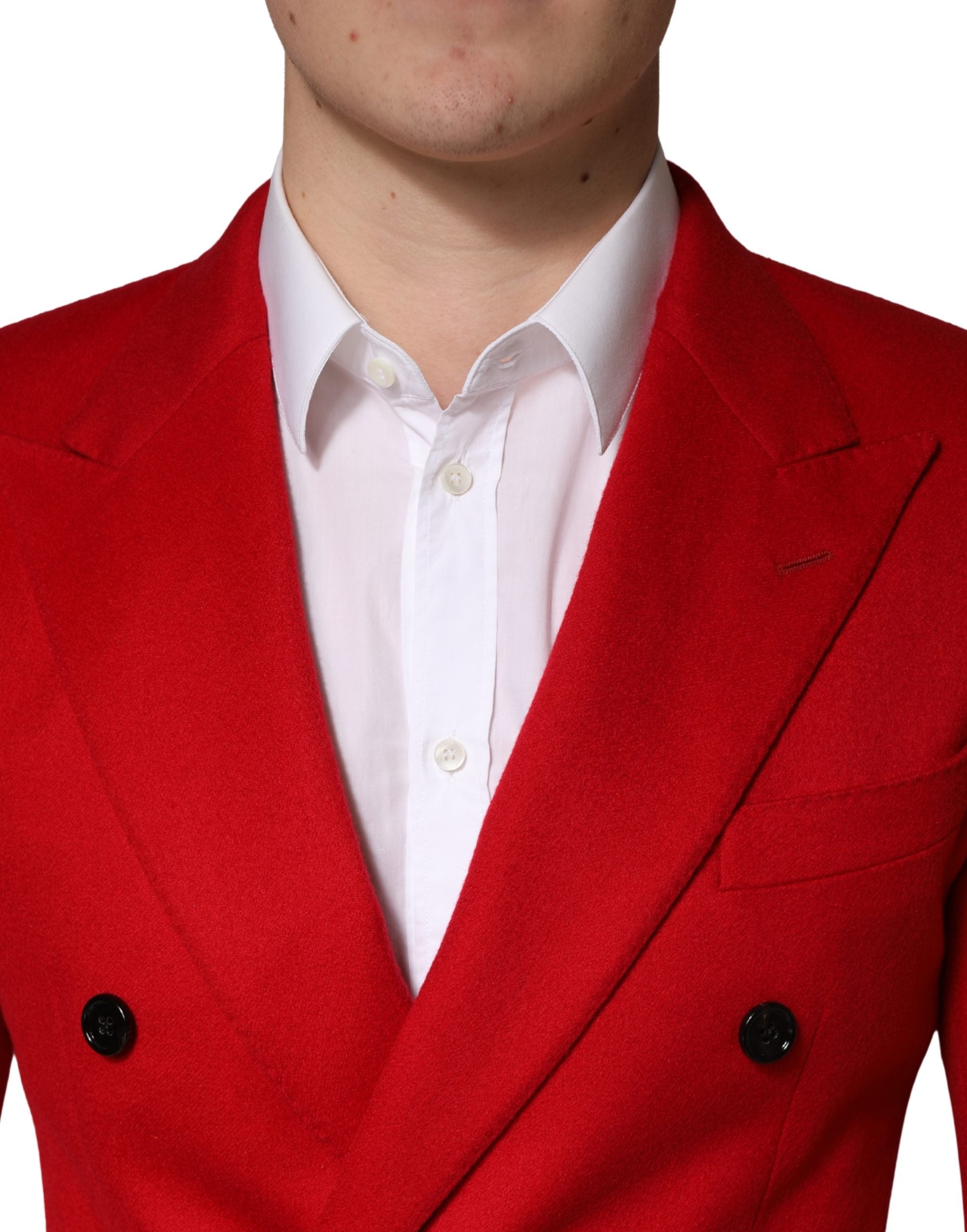 Dolce & Gabbana Red Cashmere Slim Fit Coat Jacket Men's Blazer (Pre-Owned)
