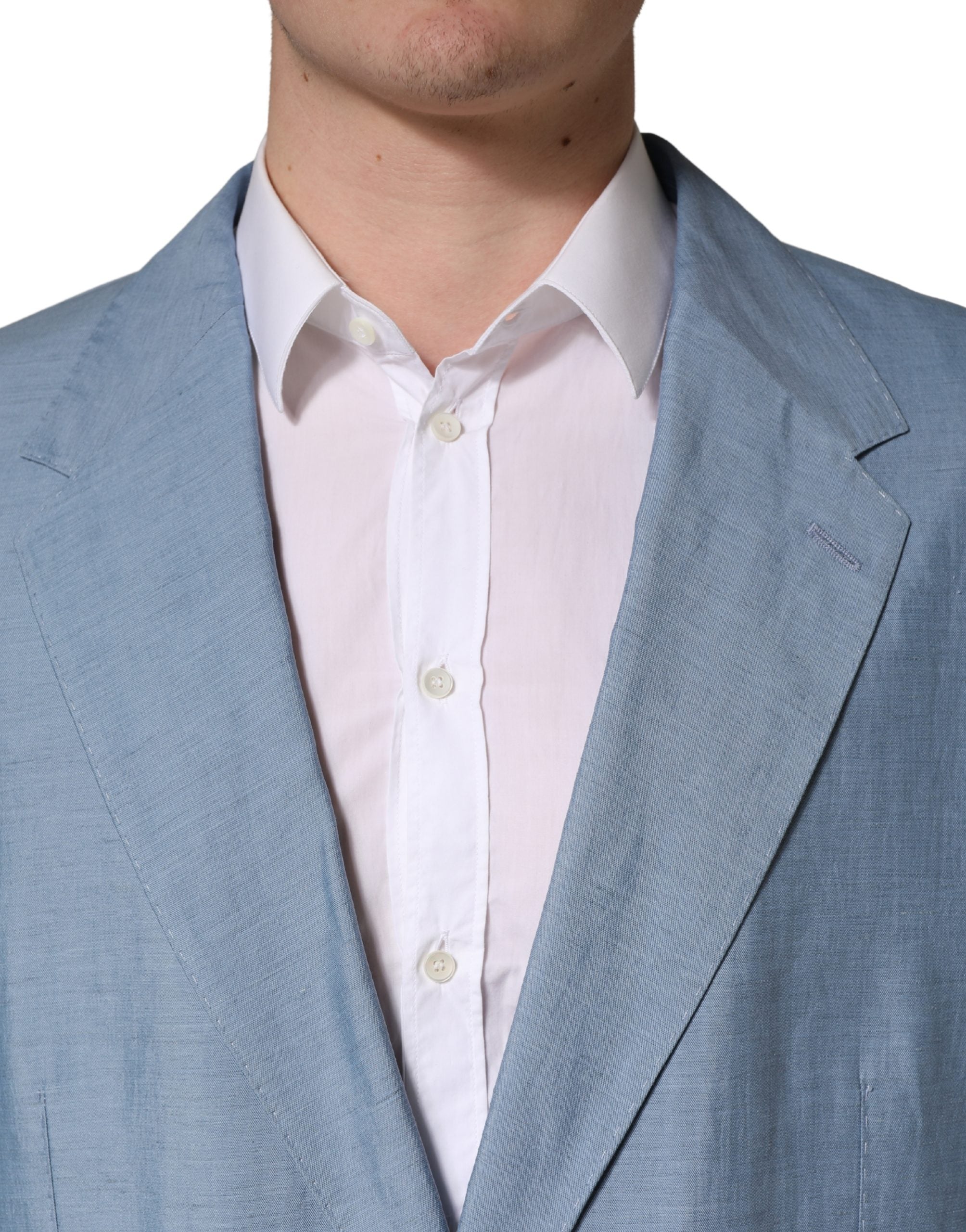 Dolce & Gabbana Light Blue Single Breasted Men Jacket Men's Blazer