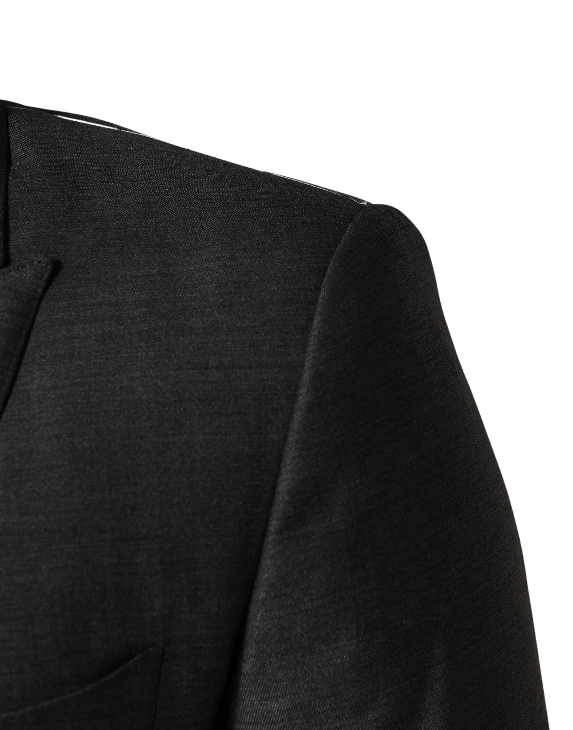 Dolce & Gabbana Dark Gray Wool Slim Fit Coat Jacket Men's Blazer