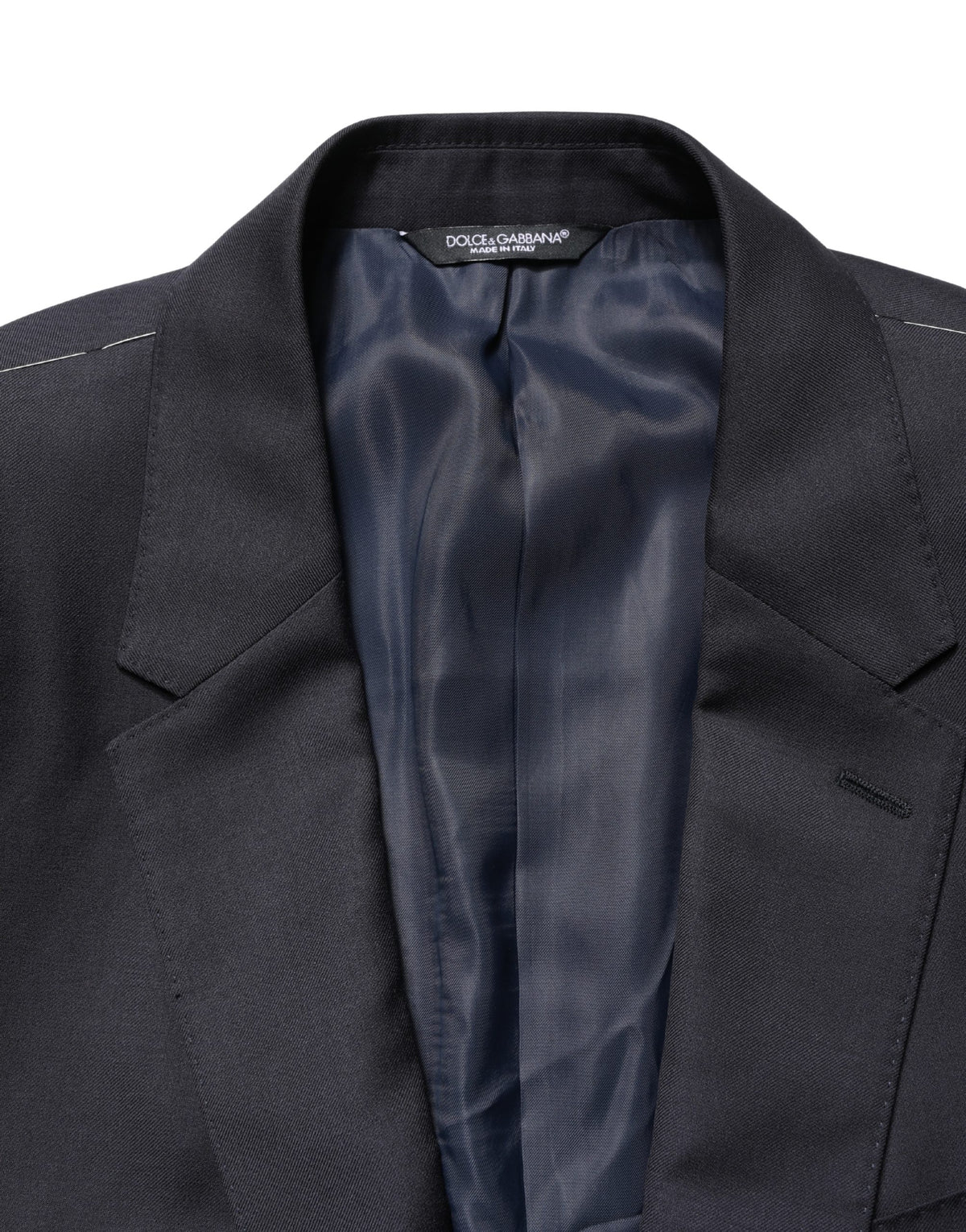 Dolce & Gabbana Dark Blue Wool Slim Fit Coat Men Jacket Men's Blazer