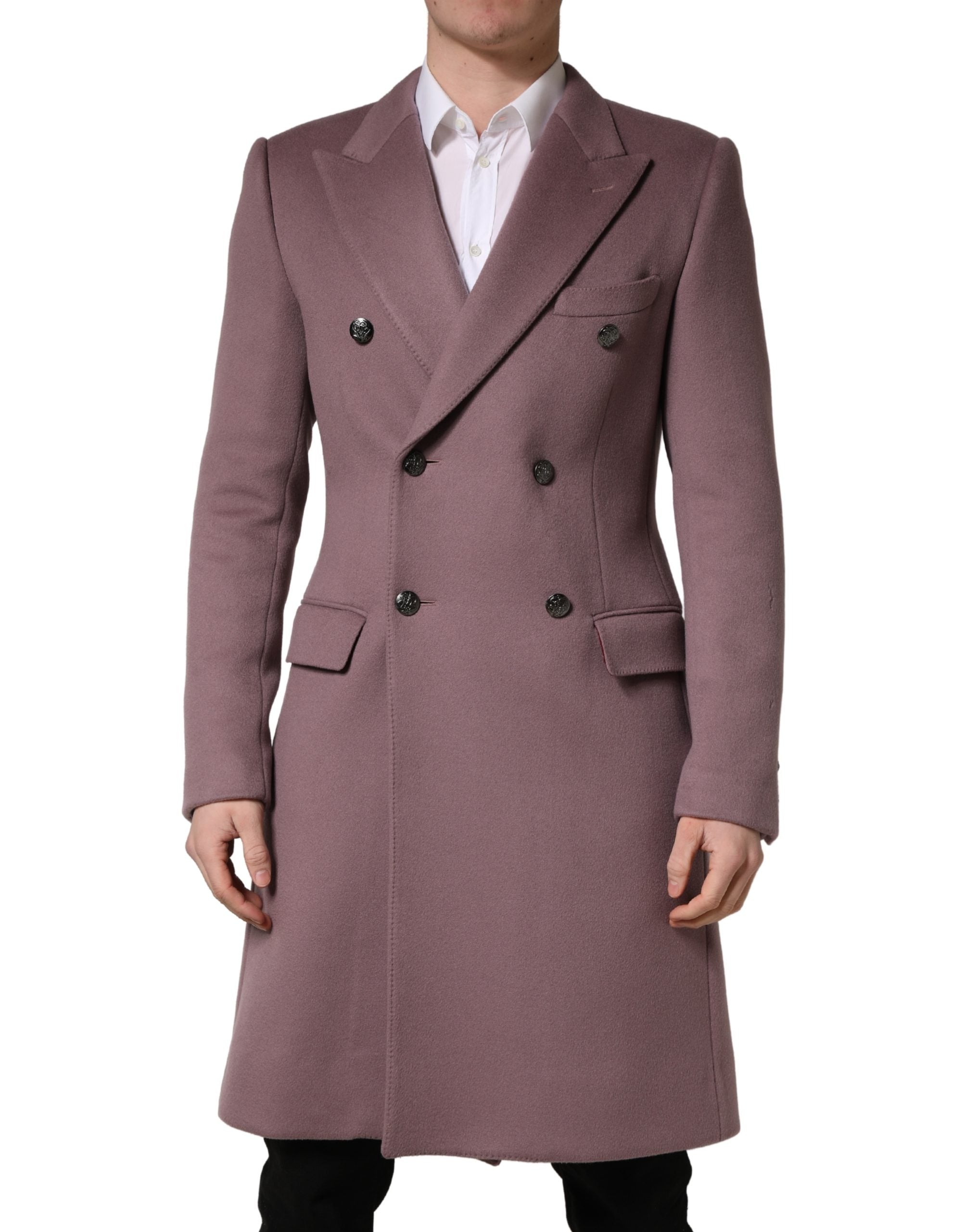 Dolce & Gabbana Brown Double Breasted Men Trench Coat Men's Jacket (Pre-Owned)