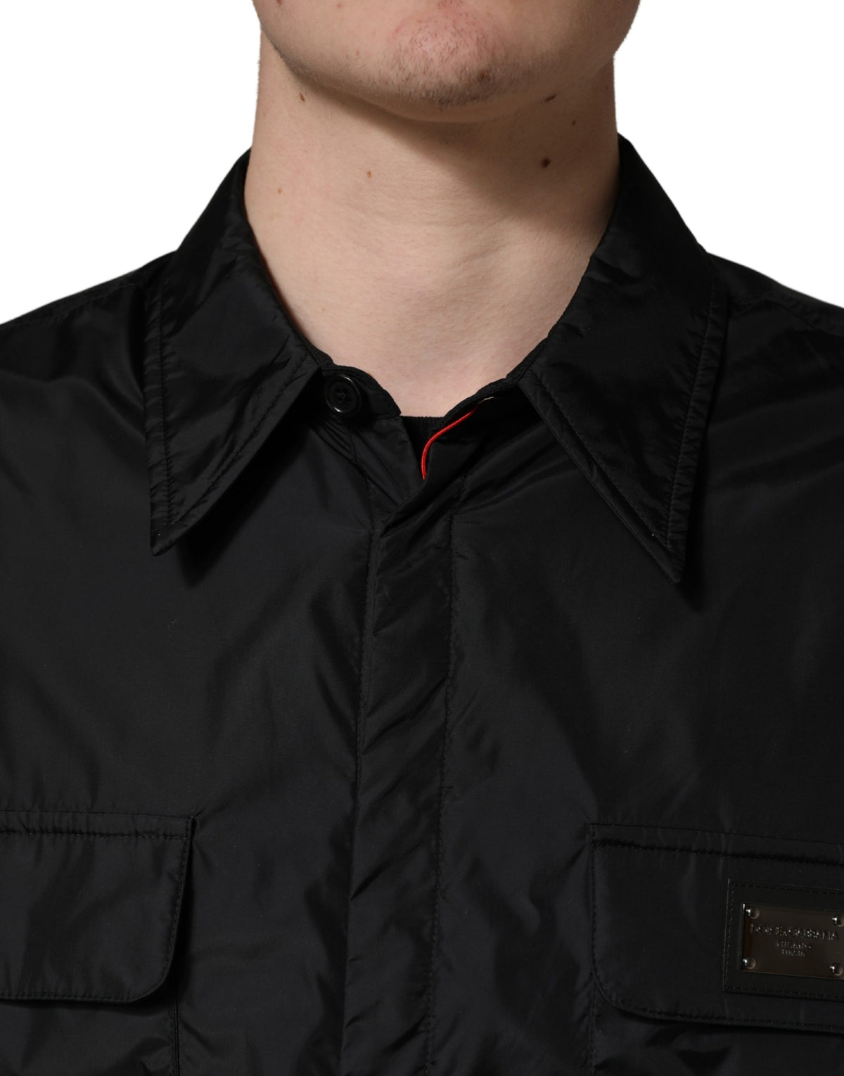 Dolce & Gabbana Black Logo Plaque Long Sleeves Shirt Men's Jacket (Pre-Owned)