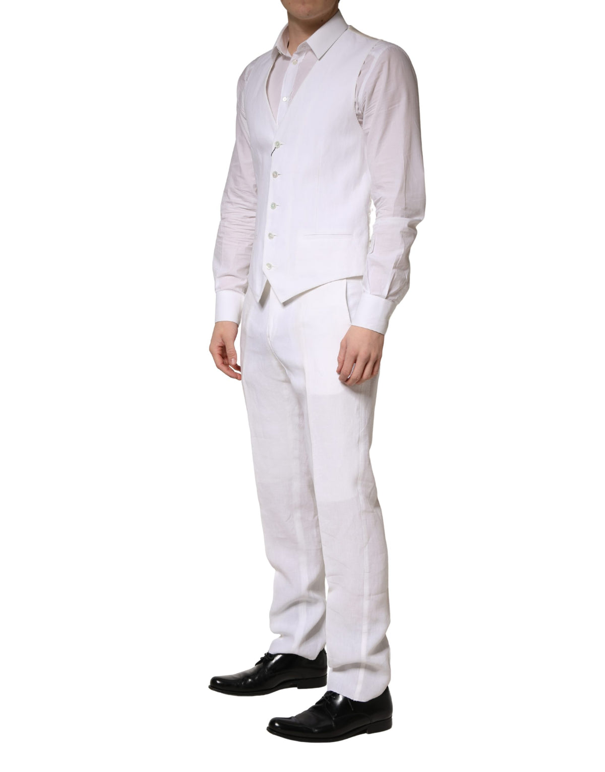 Dolce & Gabbana White SARTORIA Linen 2 Piece Men Formal Men's Suit