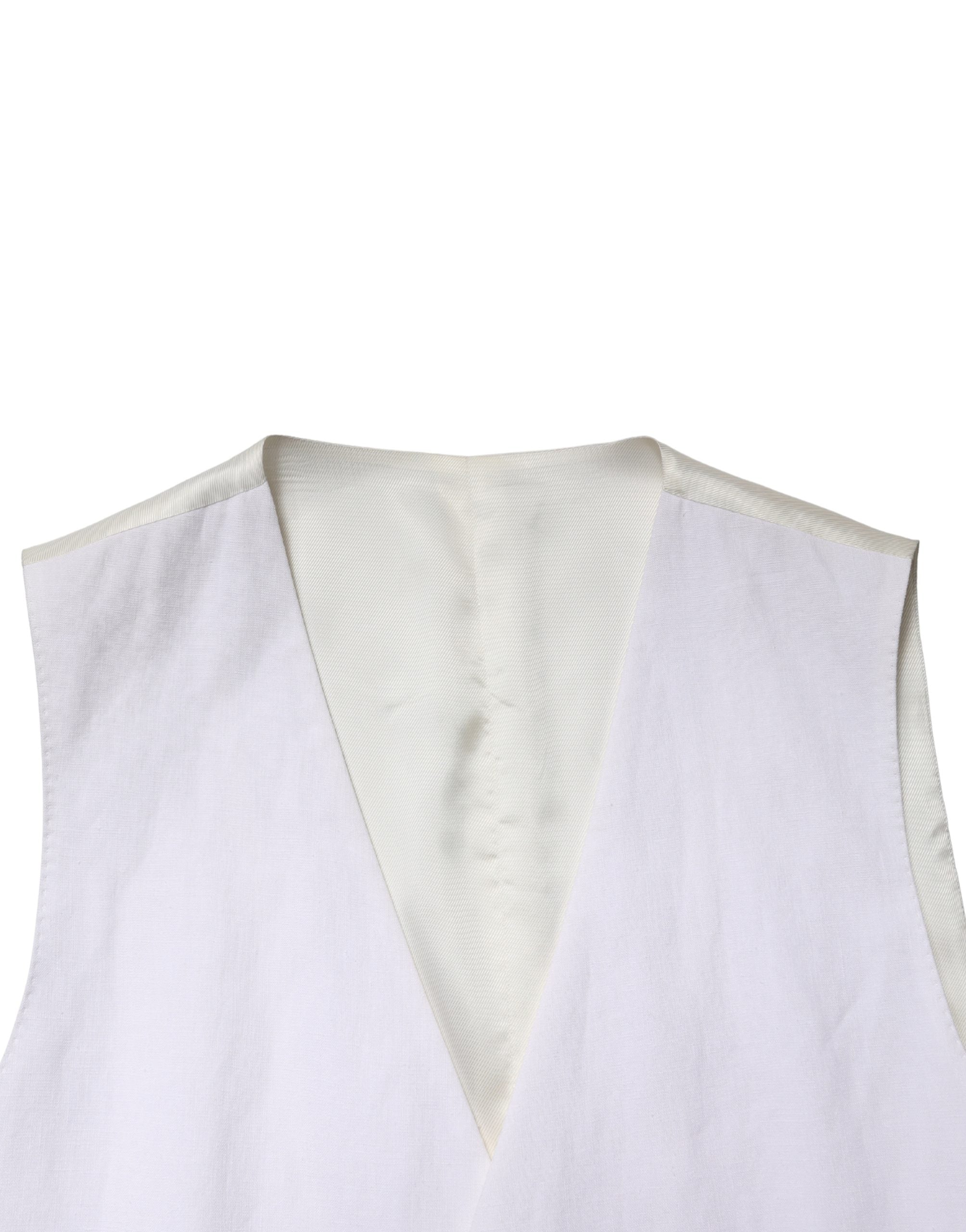 Dolce & Gabbana White SARTORIA Linen 2 Piece Men Formal Men's Suit