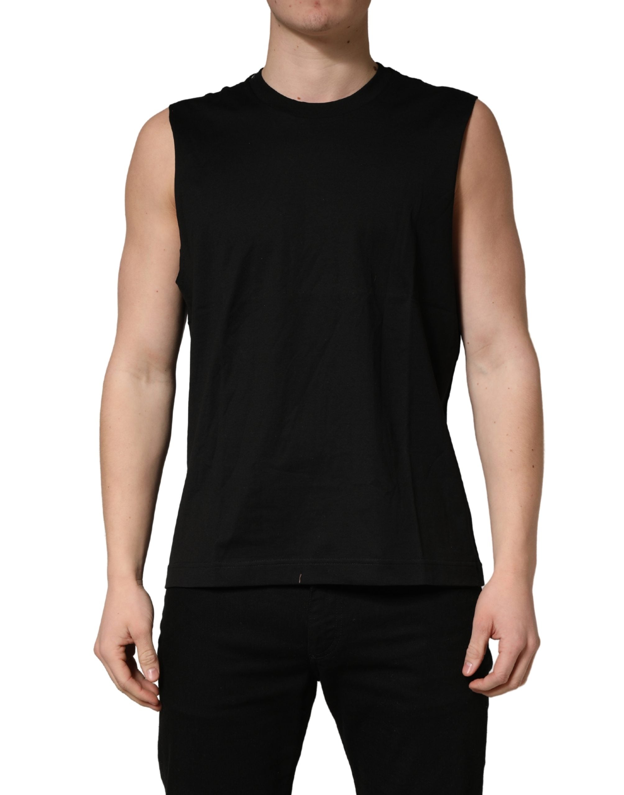 Dolce & Gabbana Black Crew Neck Sleeveless Tank Top Men's T-shirt (Pre-Owned)