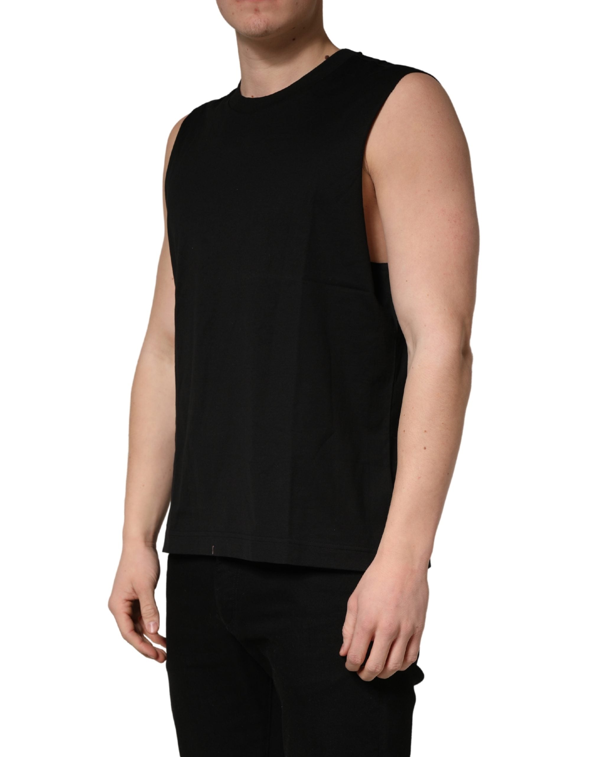 Dolce & Gabbana Black Crew Neck Sleeveless Tank Top Men's T-shirt (Pre-Owned)