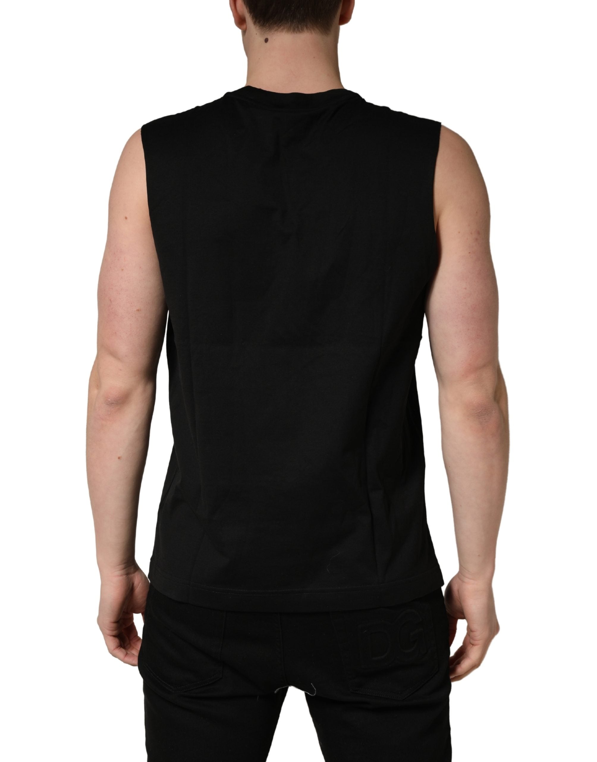 Dolce & Gabbana Black Crew Neck Sleeveless Tank Top Men's T-shirt (Pre-Owned)