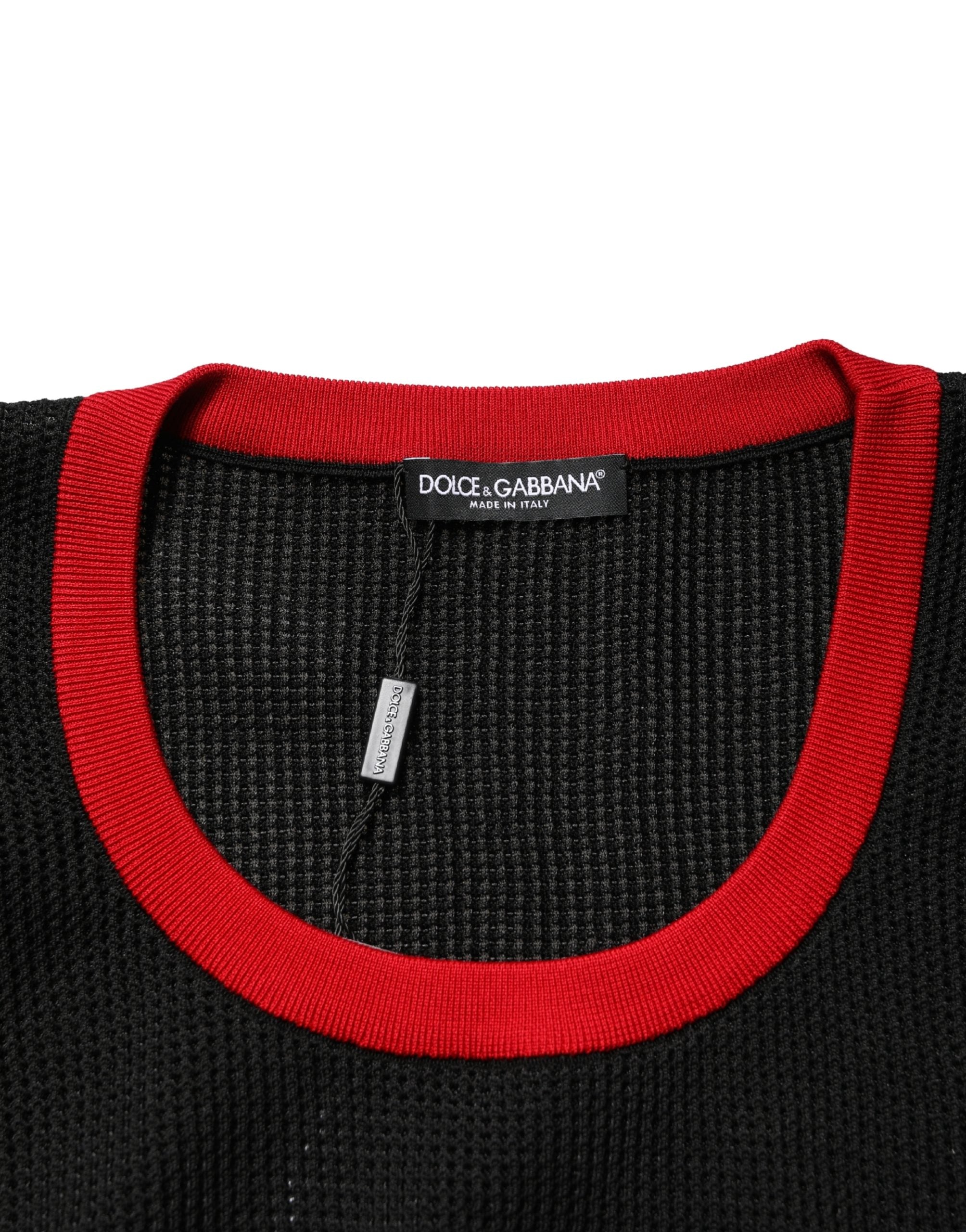 Dolce & Gabbana Black Crew Neck Sleeveless Men Knit Vest Men's T-shirt