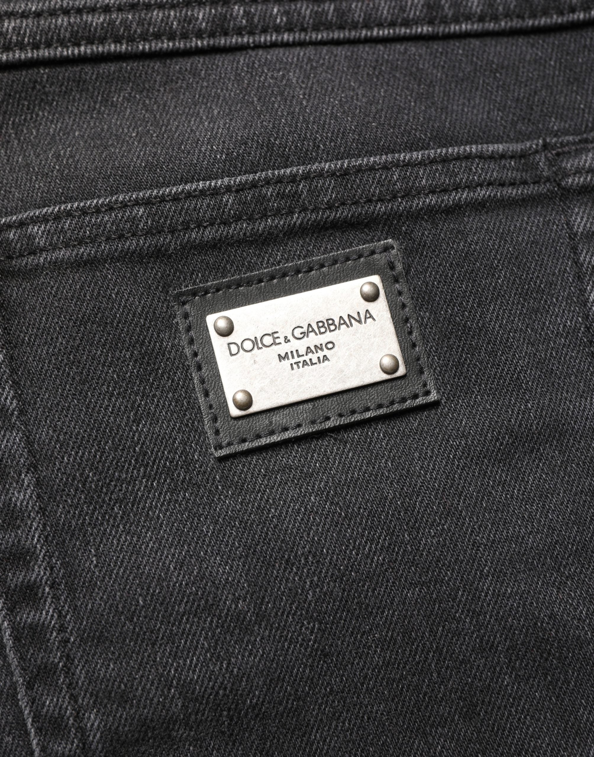 Dolce & Gabbana Black Cotton Stretch Regular SkinnyDenim Men's Jeans