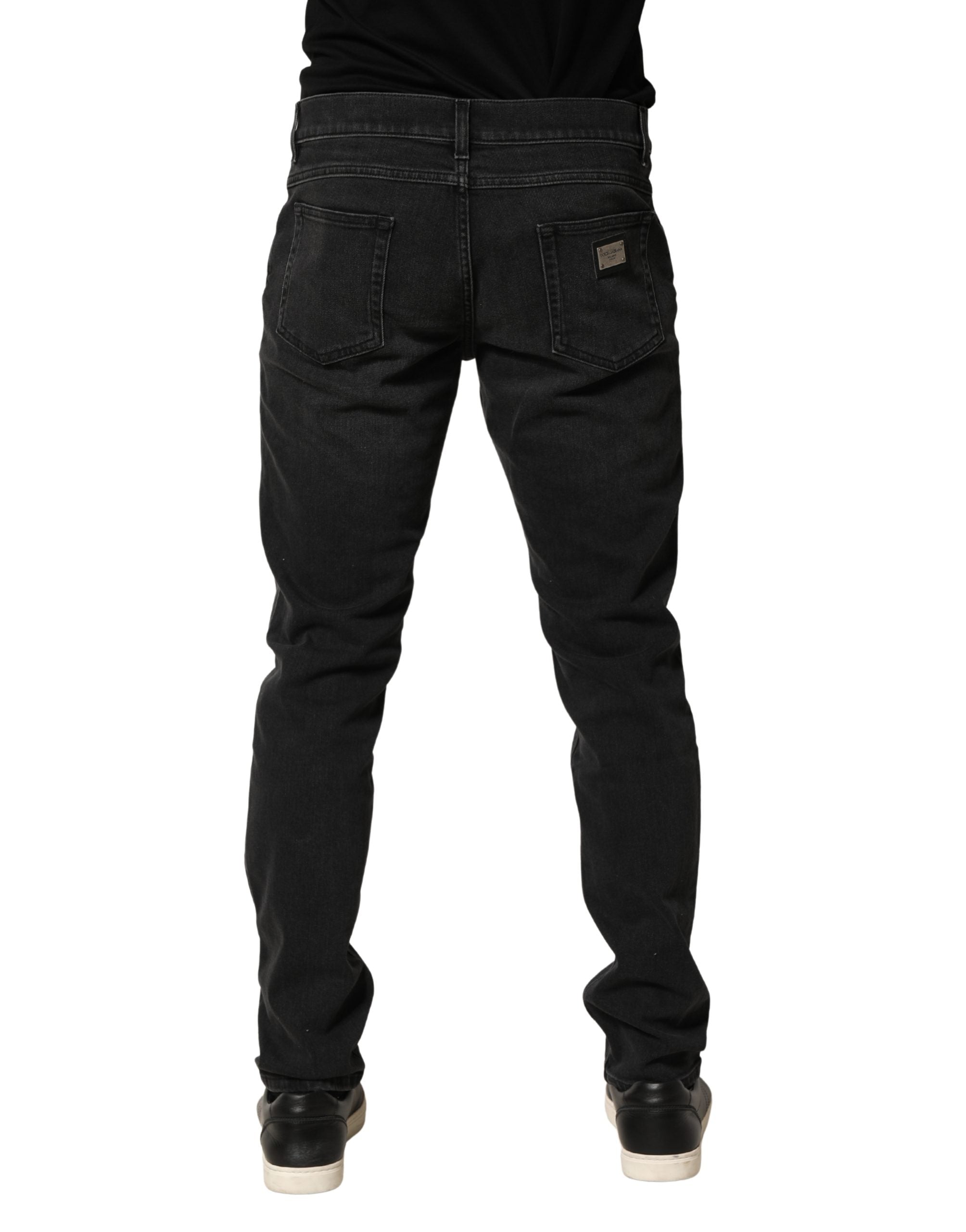 Dolce & Gabbana Black Cotton Stretch Regular SkinnyDenim Men's Jeans