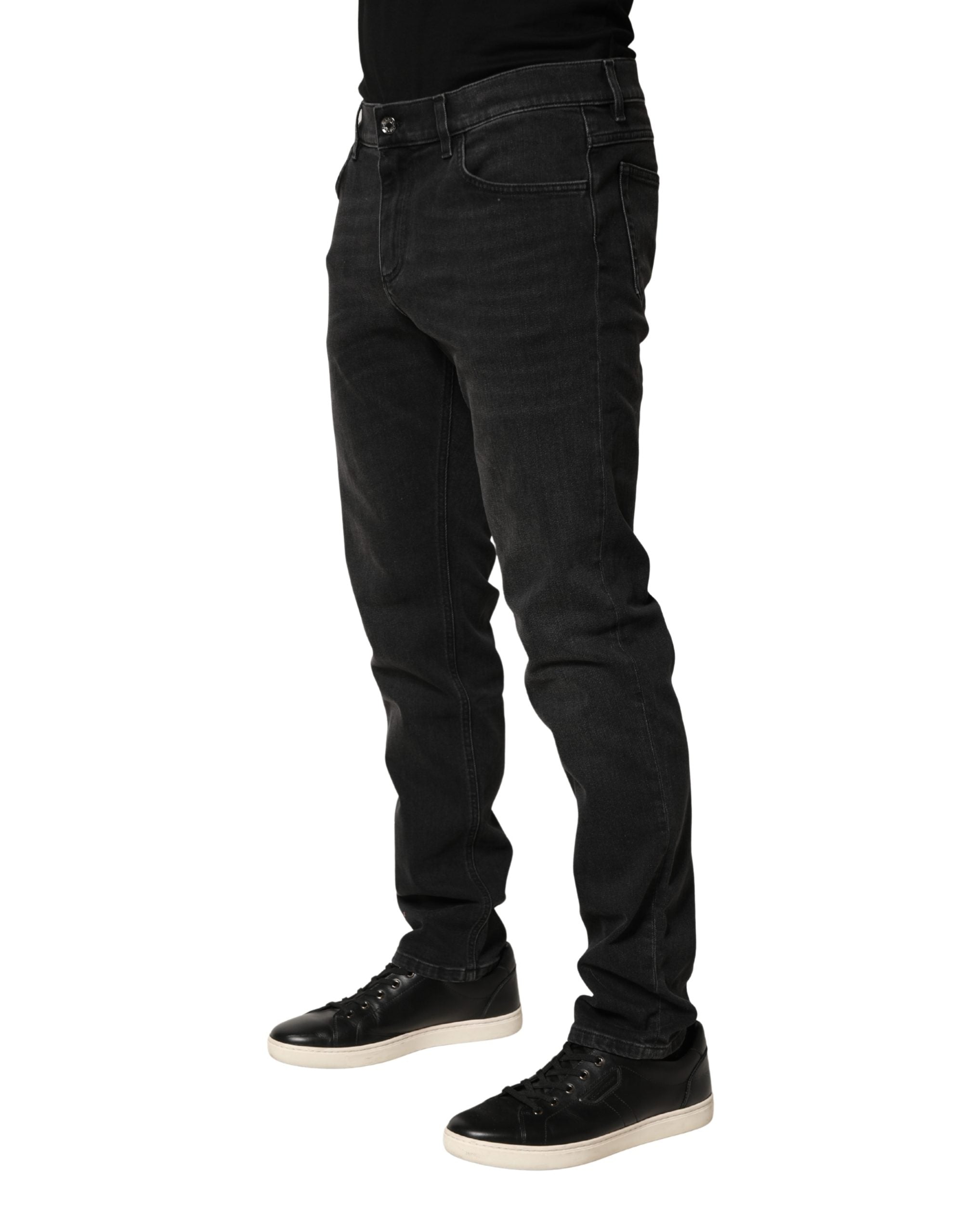 Dolce & Gabbana Black Cotton Stretch Regular SkinnyDenim Men's Jeans