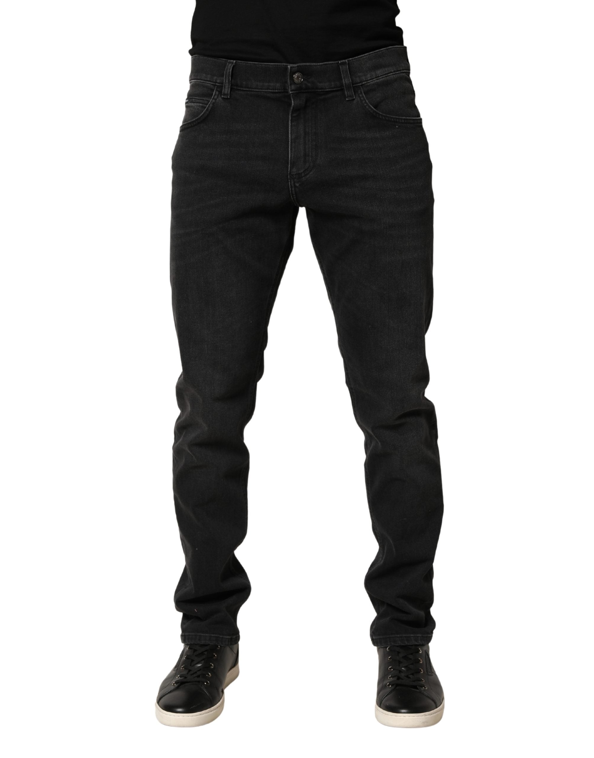 Dolce & Gabbana Black Cotton Stretch Regular SkinnyDenim Men's Jeans