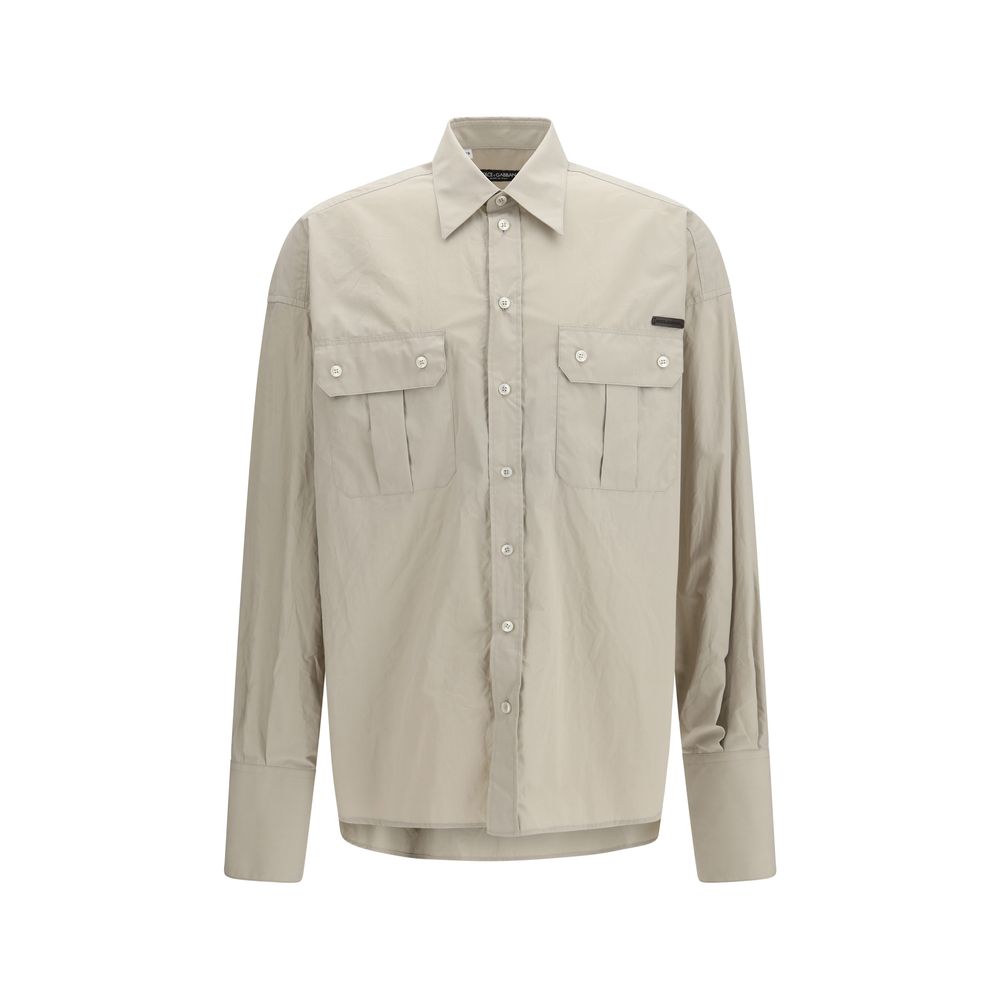 Dolce & Gabbana Beige Cotton Dress Men's Shirt