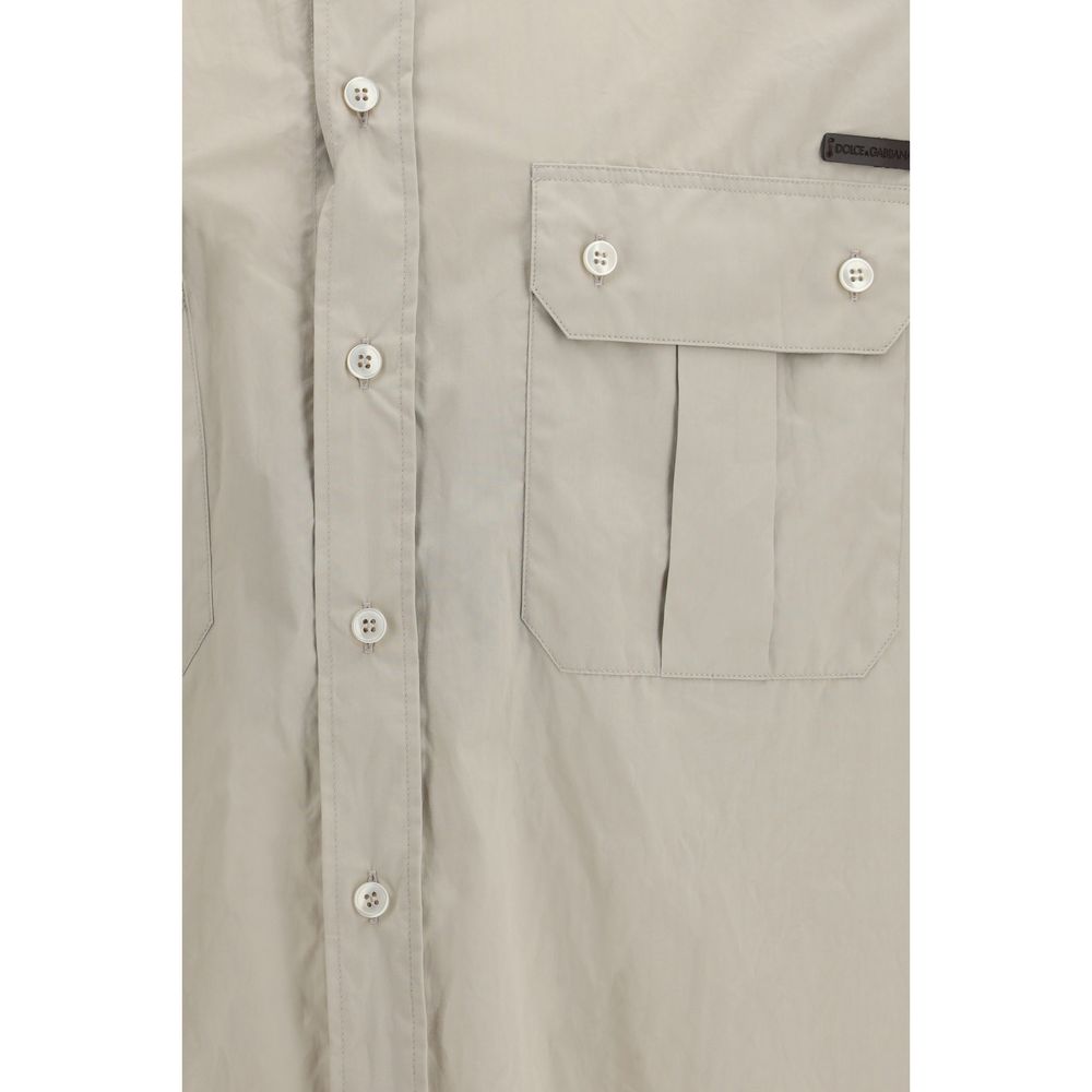 Dolce & Gabbana Beige Cotton Dress Men's Shirt