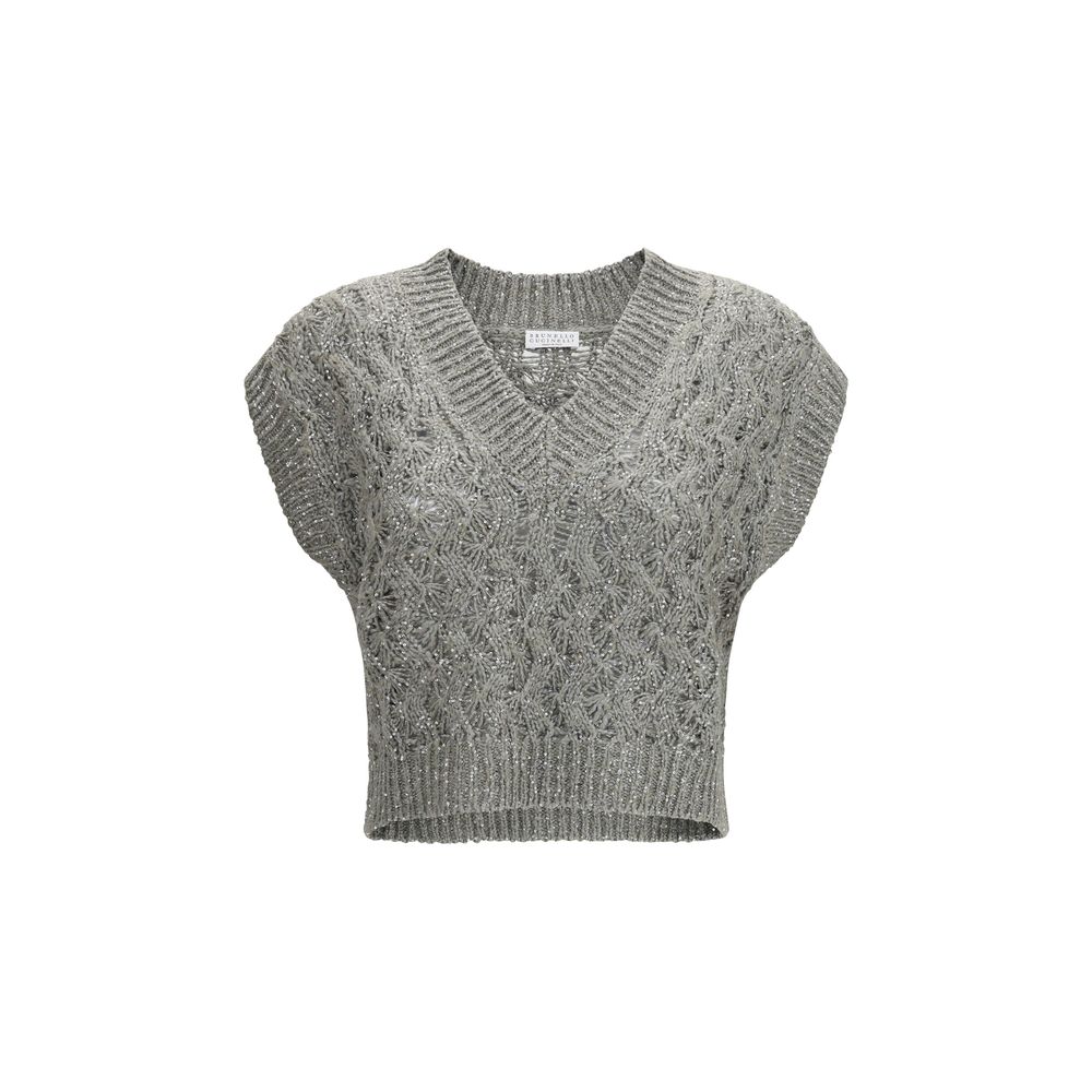 Brunello Cucinelli Bicolor Silk Women's Sweatshirt