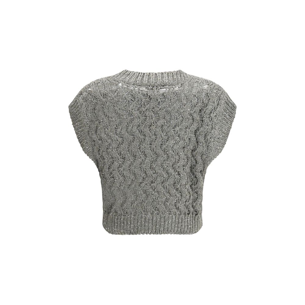 Brunello Cucinelli Bicolor Silk Women's Sweatshirt