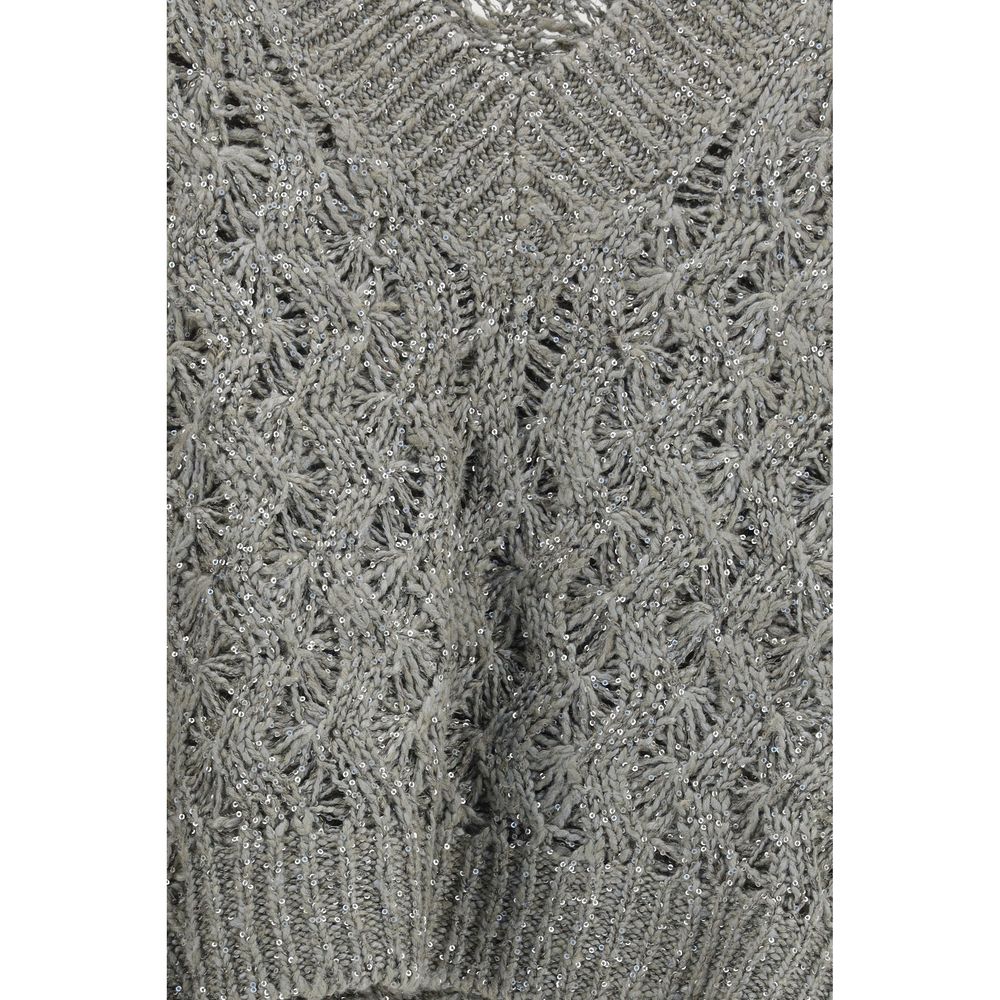 Brunello Cucinelli Bicolor Silk Women's Sweatshirt