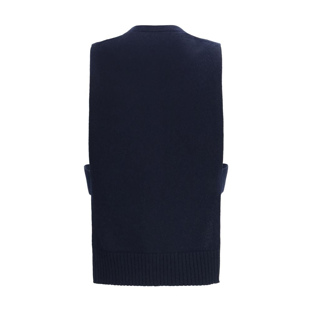 Miu Miu Blue Cashmere Sleeveles Women's Sweater